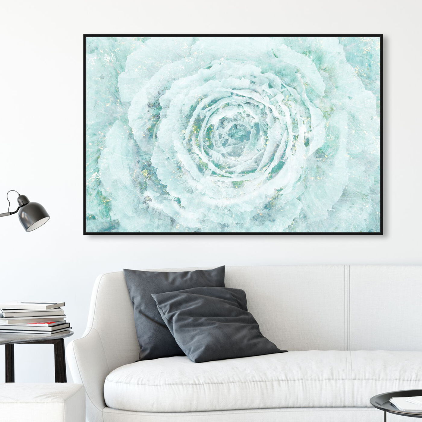 Hanging view of Blush Winter Flower featuring floral and botanical and florals art.