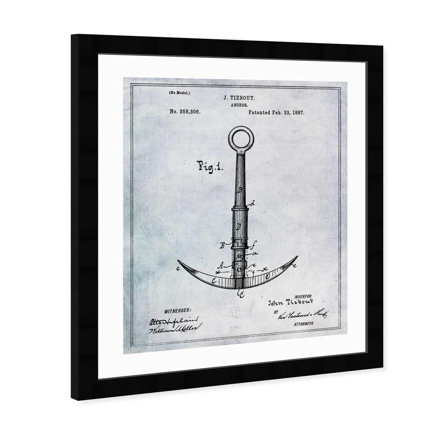 Angled view of Anchor 1887 I featuring nautical and coastal and nautical watercrafts art.