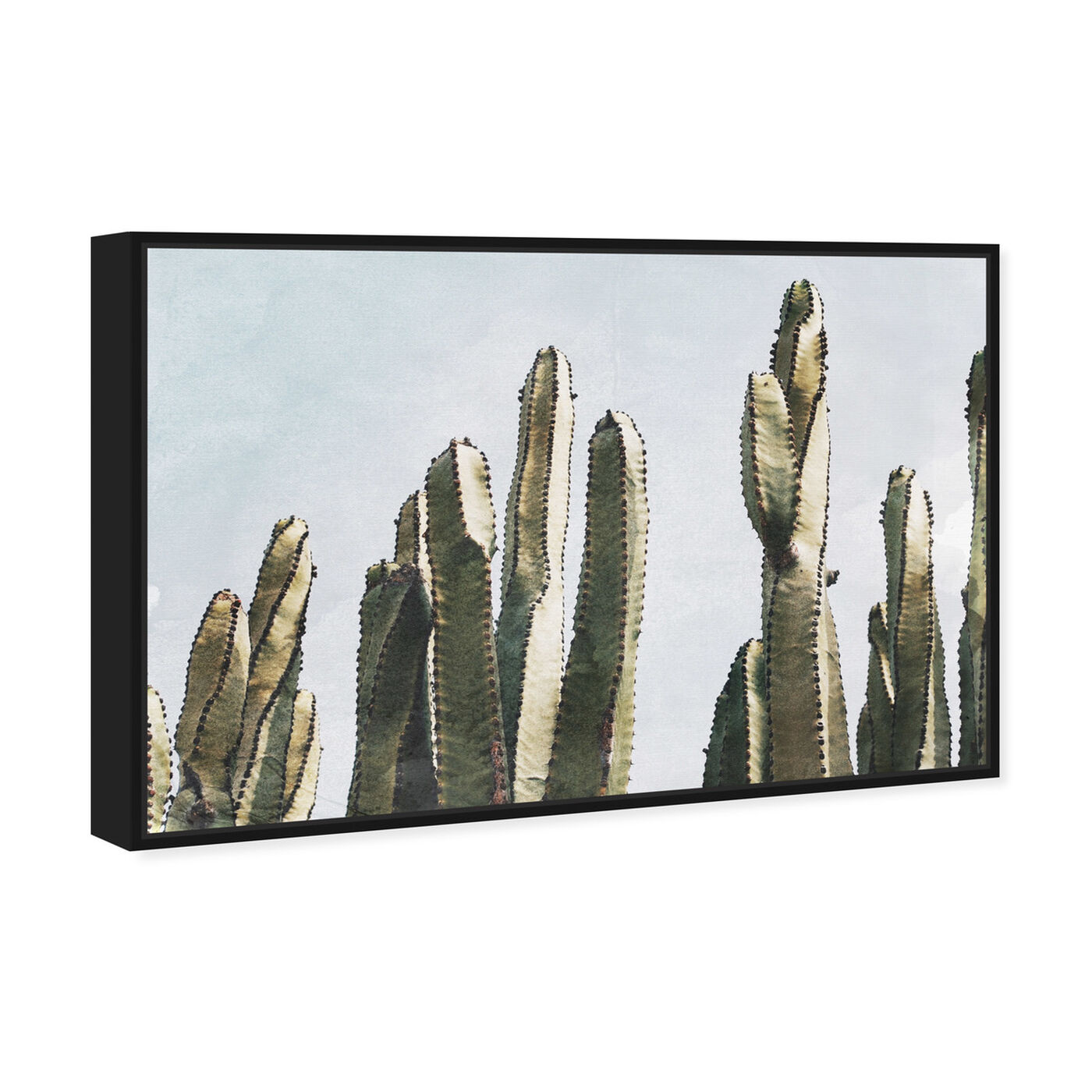 Angled view of Muted Cactus featuring floral and botanical and botanicals art.