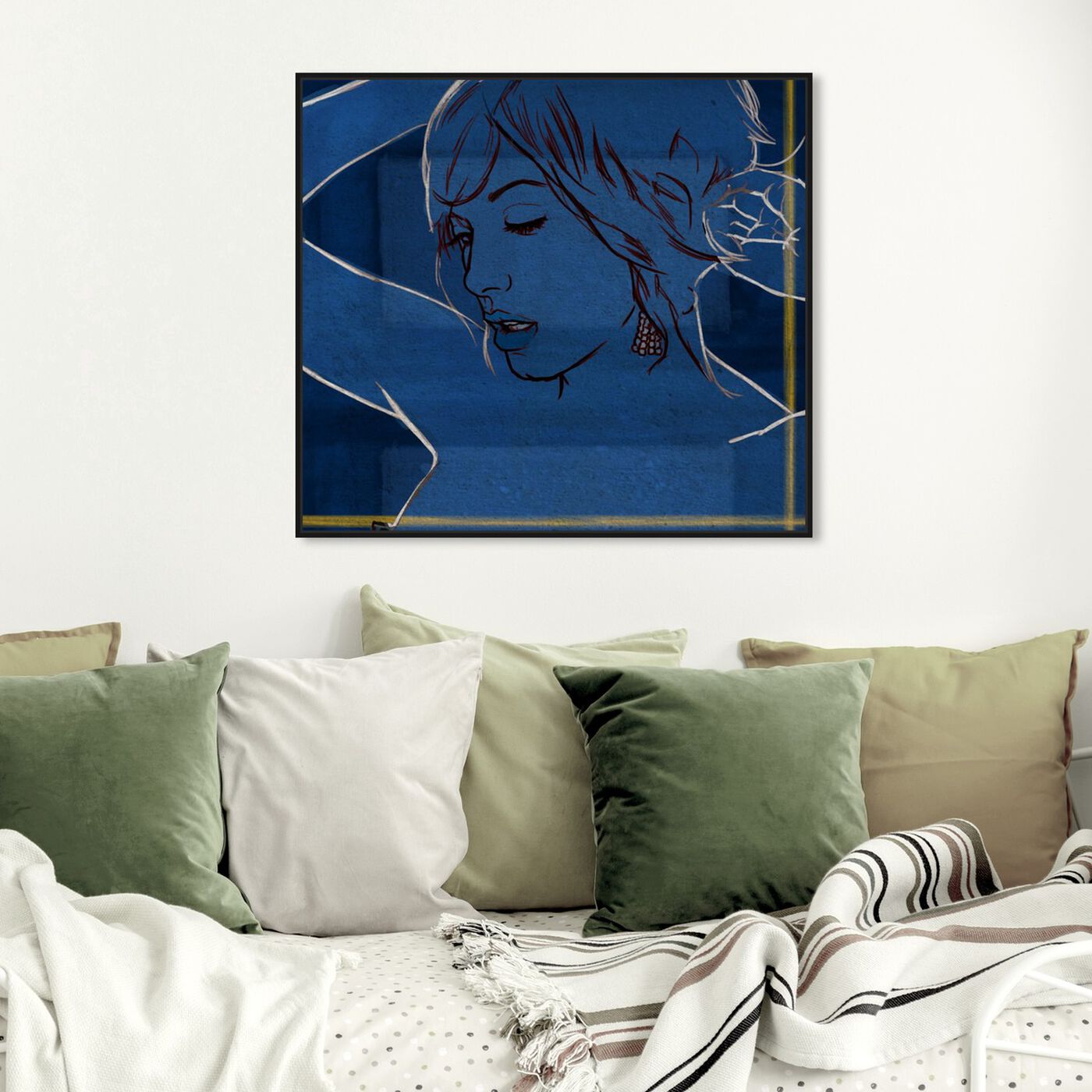 Hanging view of Got the Blues featuring fashion and glam and portraits art.