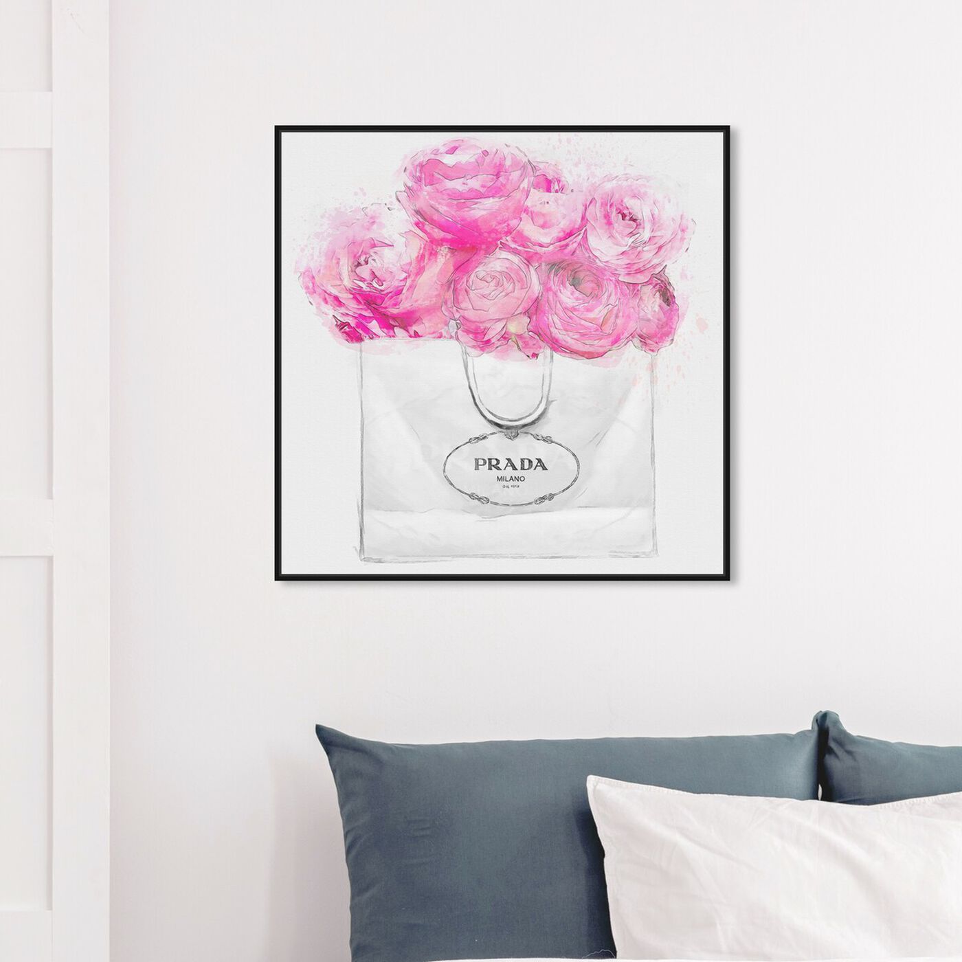 Hanging view of Shopping for Peonies featuring floral and botanical and florals art.
