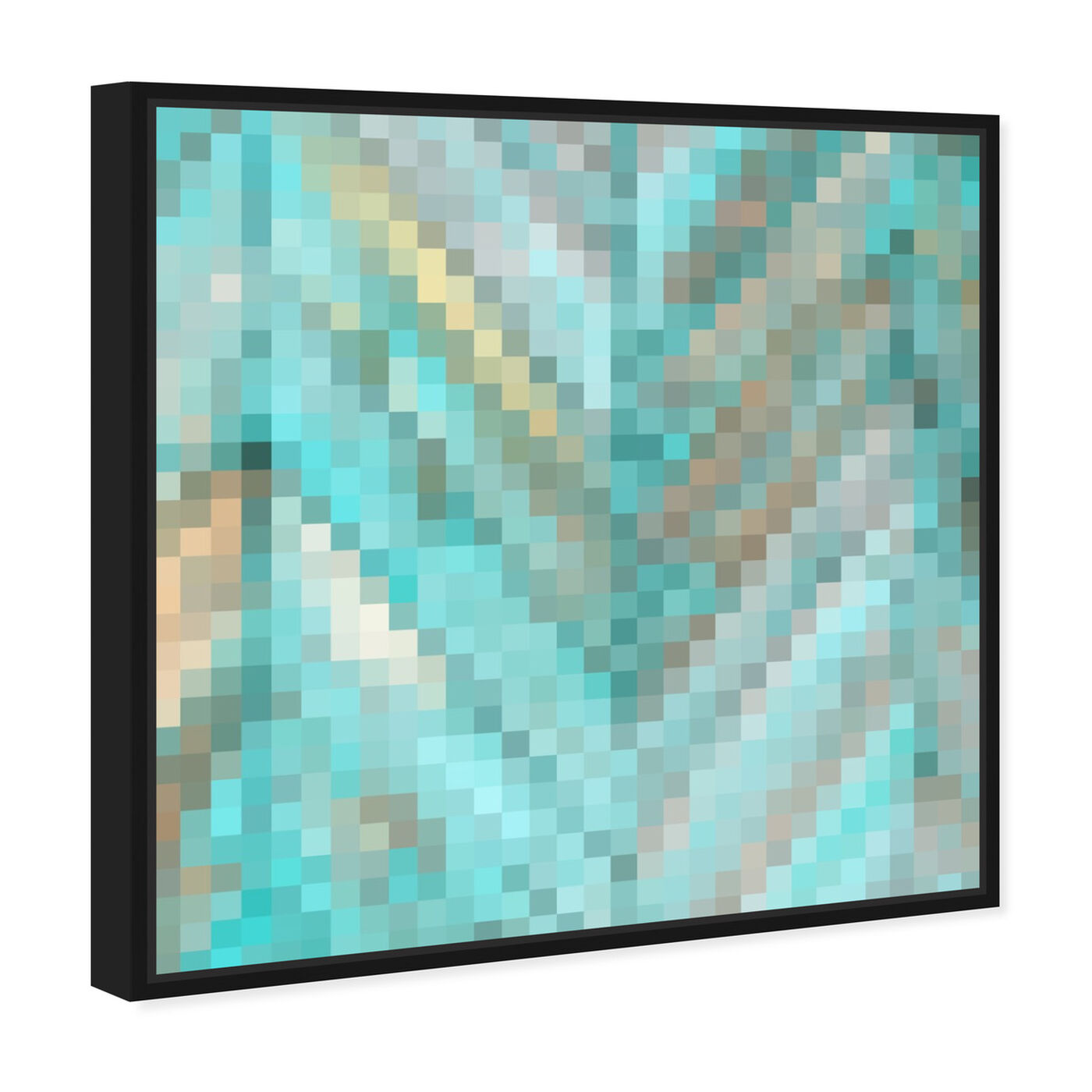 Angled view of Aqua Party featuring abstract and crystals art.