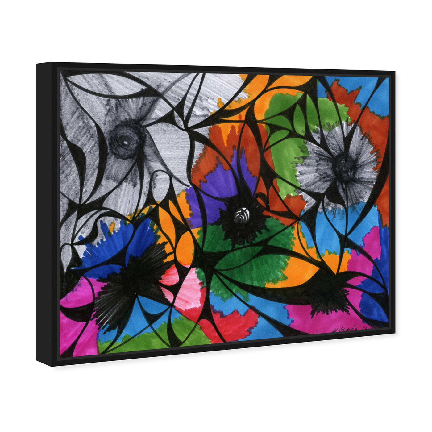 Angled view of Summer Bloom featuring abstract and flowers art.