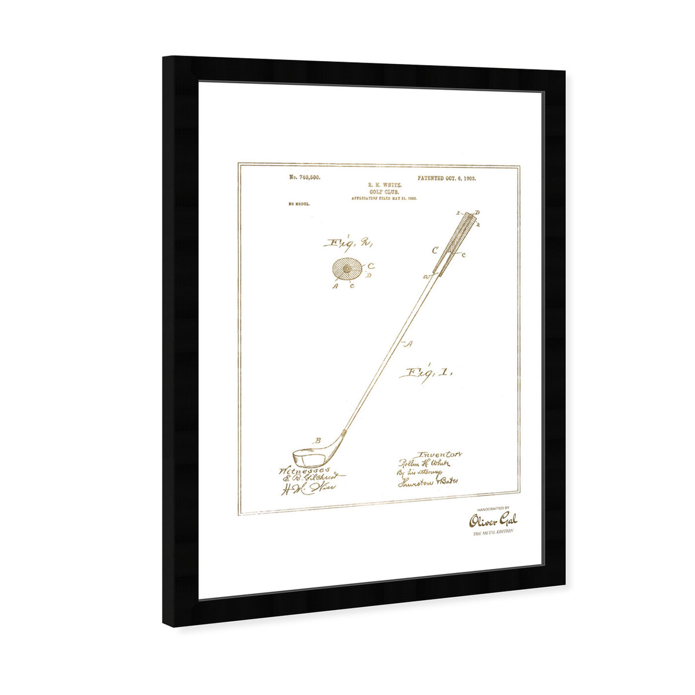 Angled view of Golf Club 1903 I Gold featuring sports and teams and golf art.