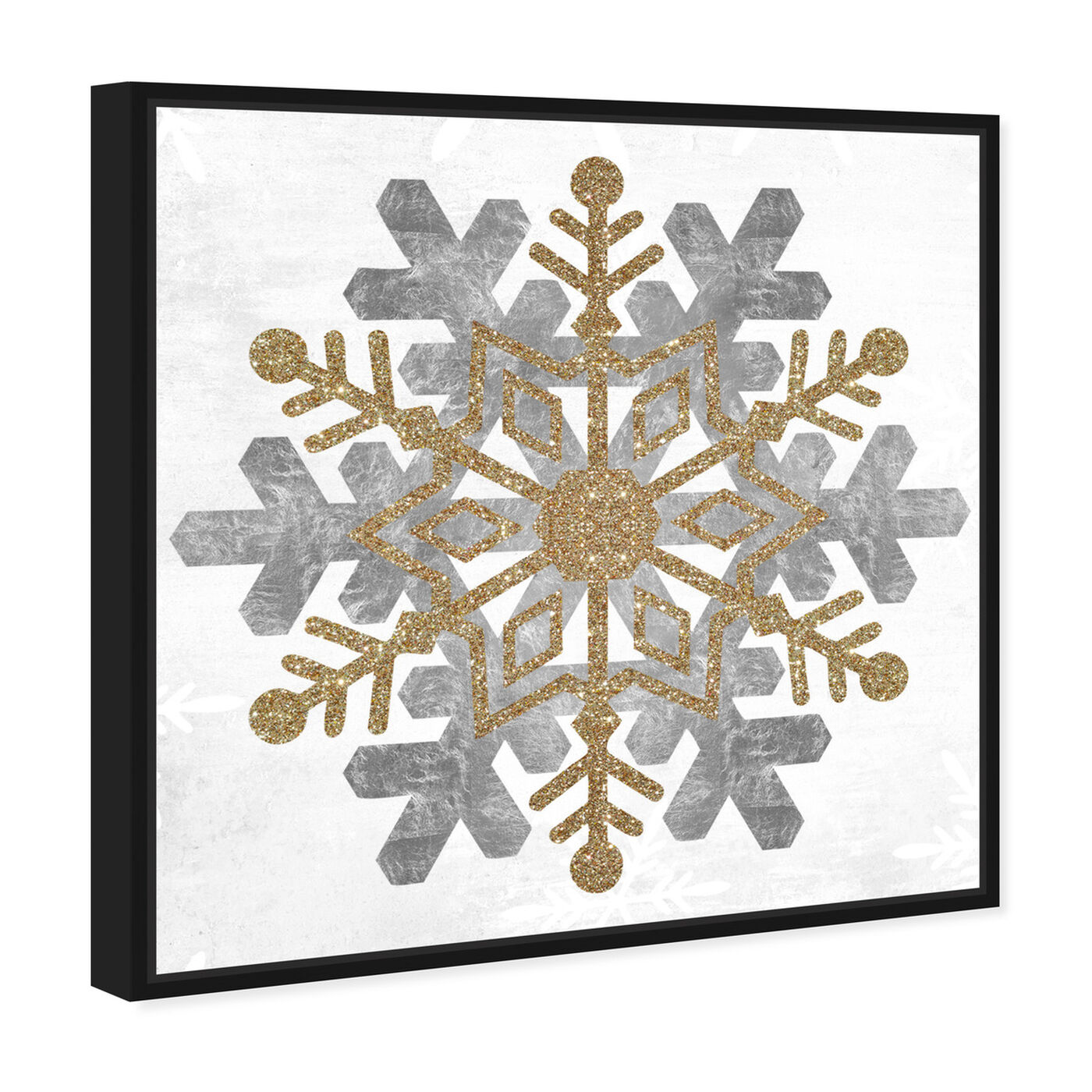 Angled view of Snow Flake Gold featuring holiday and seasonal and seasons art.