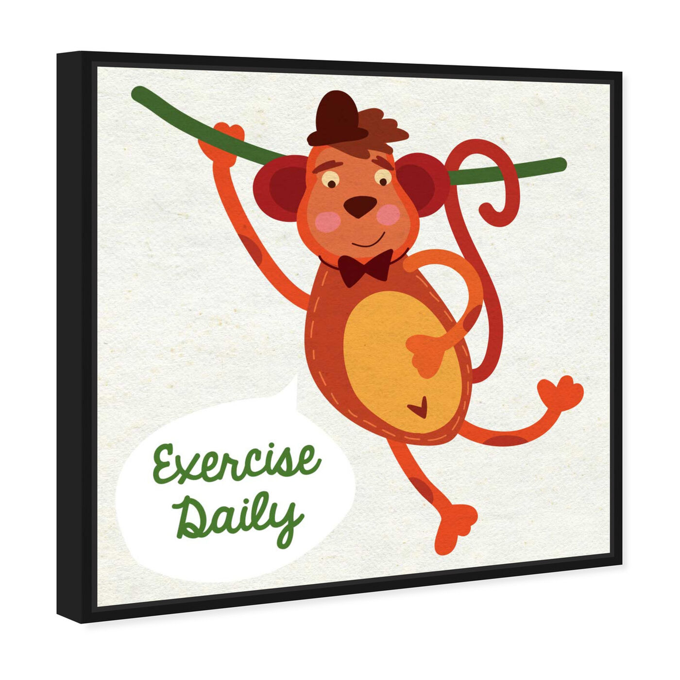 Angled view of Monkey Exercise featuring typography and quotes and family quotes and sayings art.