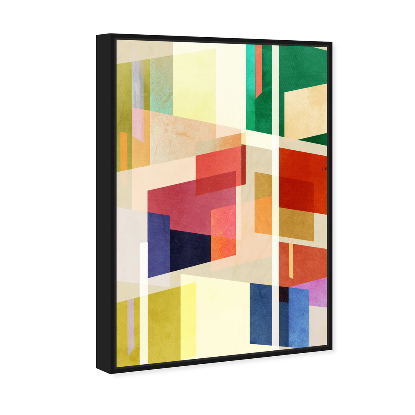 Angled view of Midcentury Square Abstract featuring abstract and geometric art.