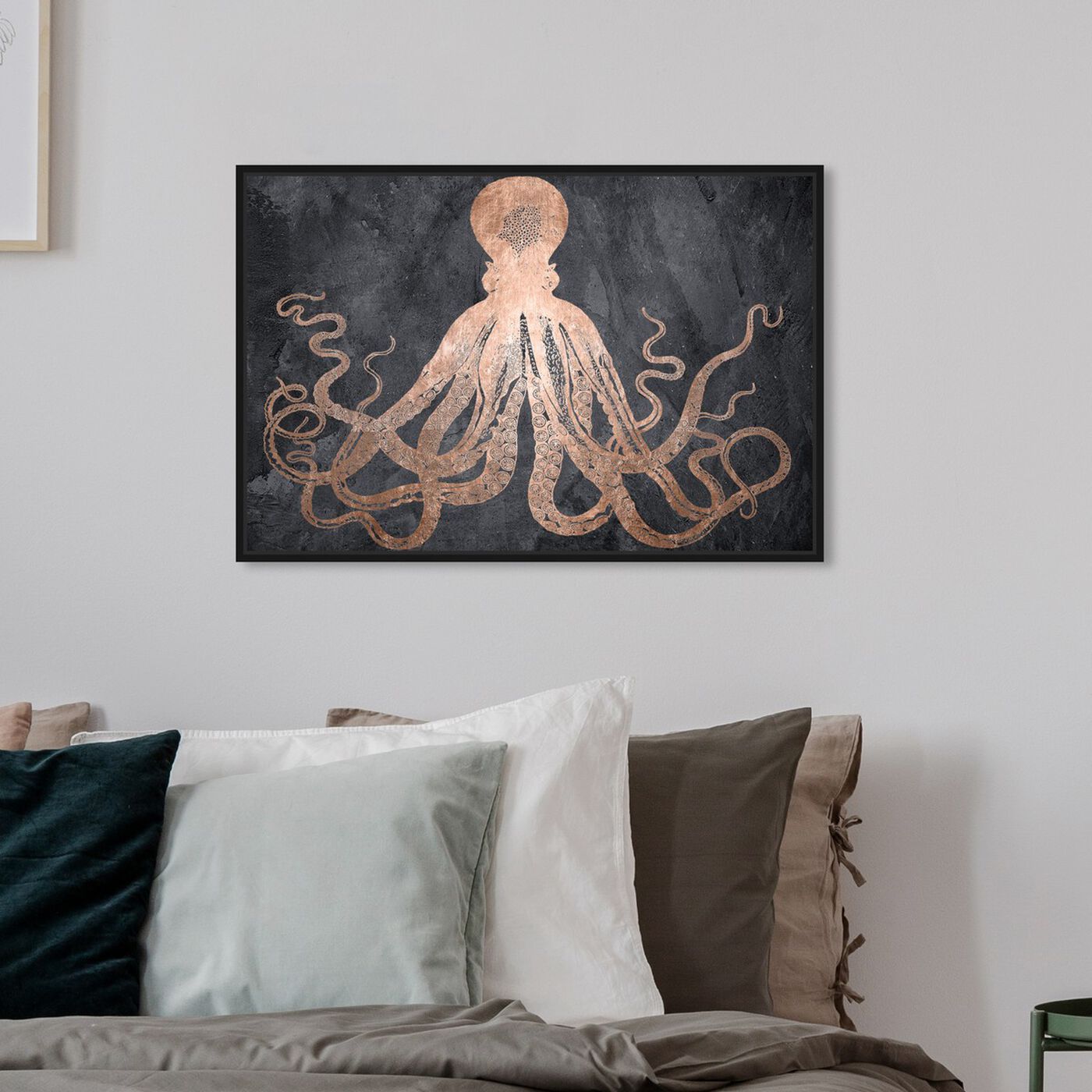 Hanging view of Squid Copper featuring nautical and coastal and marine life art.