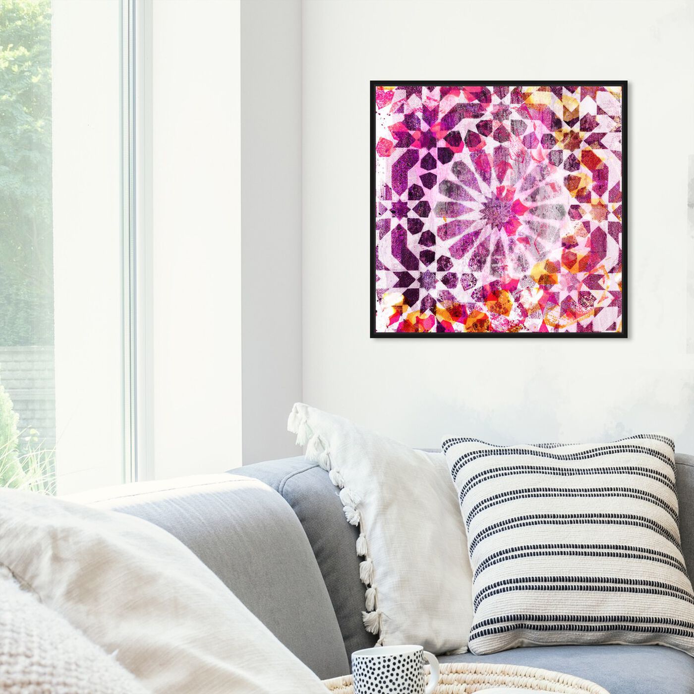 Hanging view of Majid Pink featuring abstract and patterns art.