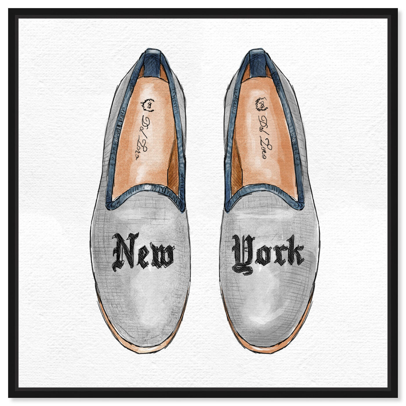 Front view of New York Slippers featuring fashion and glam and shoes art.