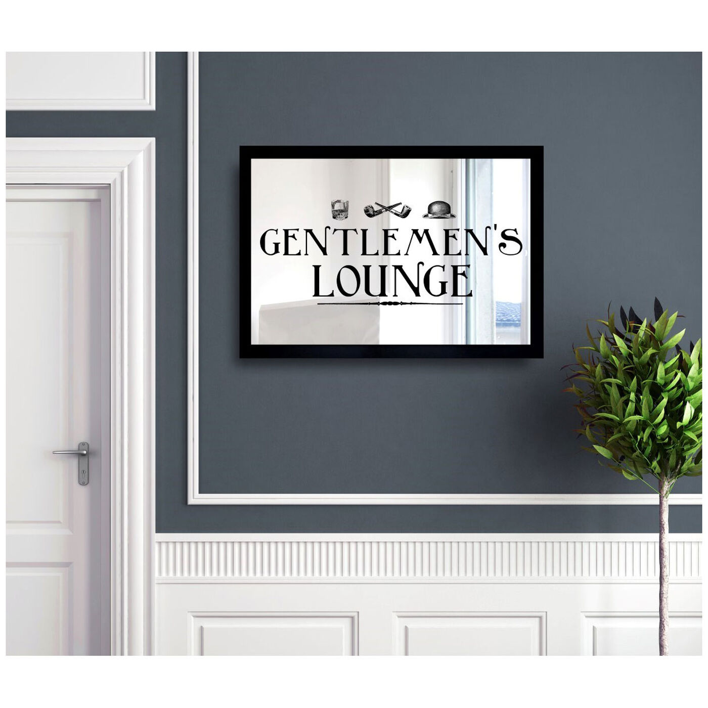 Hanging view of Gentlemen's Lounge II featuring typography and quotes and quotes and sayings art.
