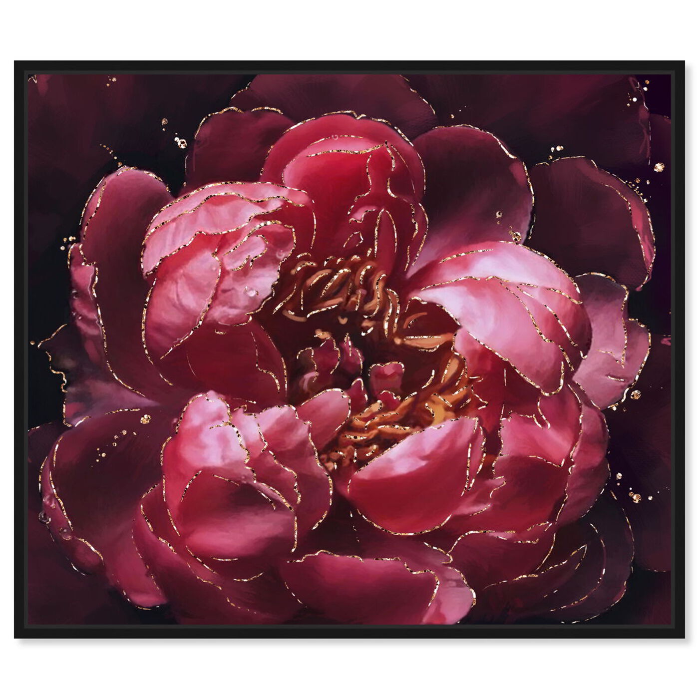 Front view of Cherry Red Flower featuring floral and botanical and florals art.