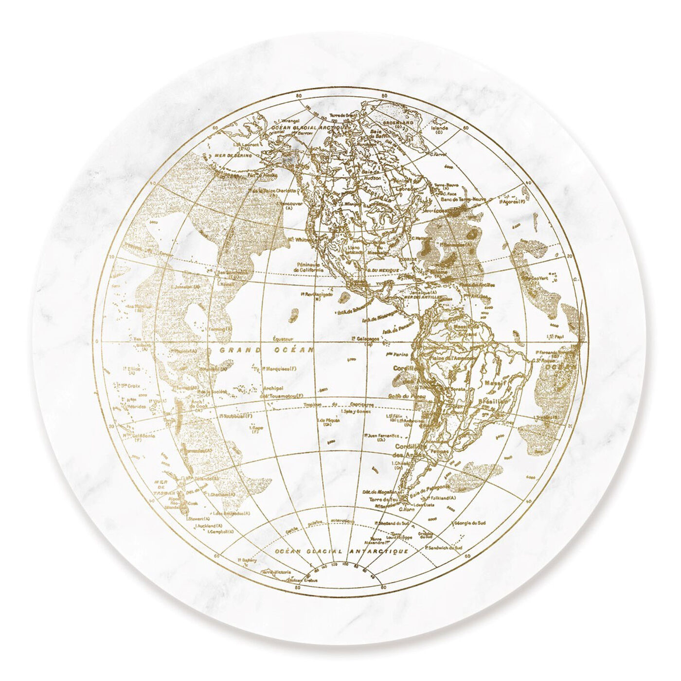 Front view of World Hemispheres I II featuring maps and flags and world maps art.