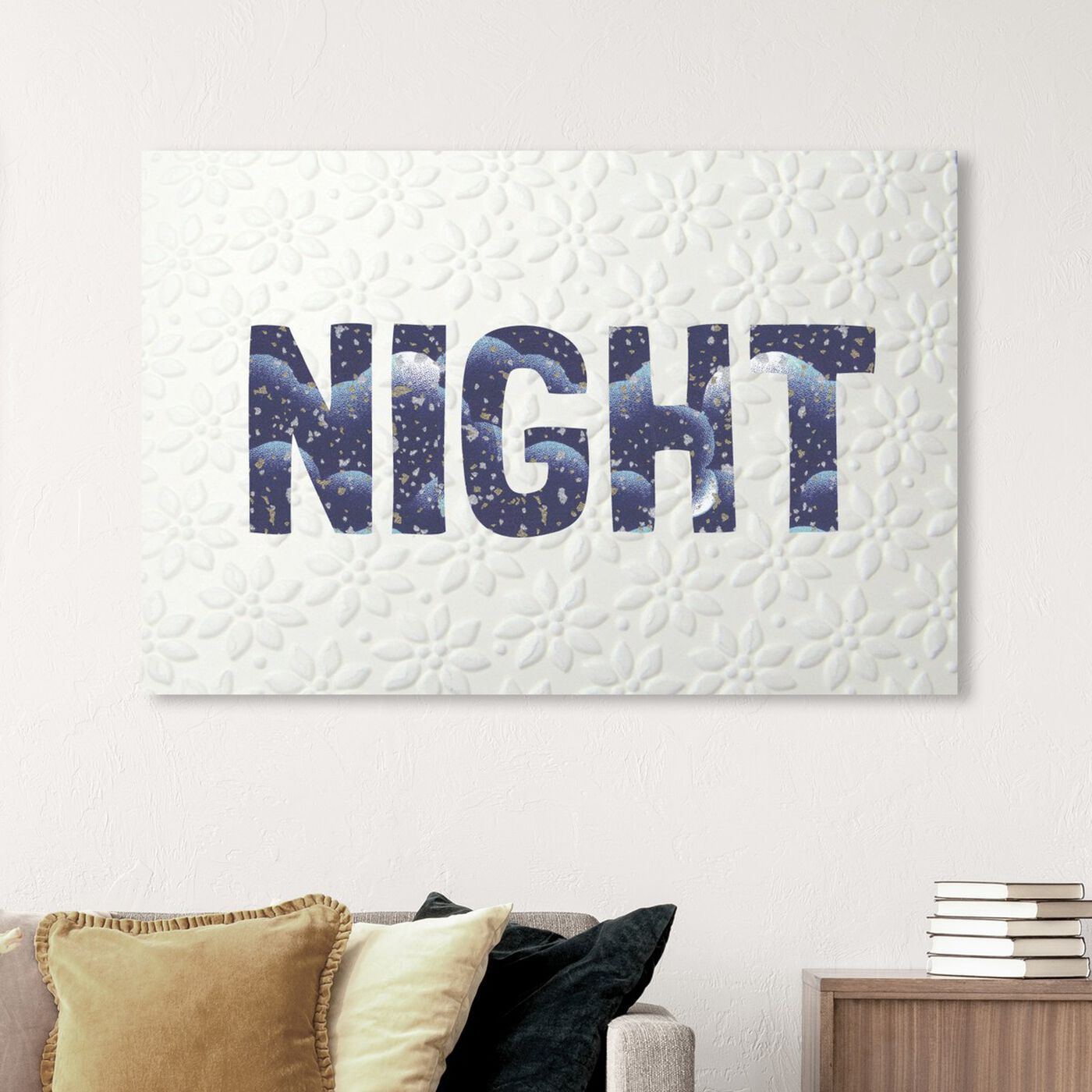 Hanging view of Night Blue featuring typography and quotes and quotes and sayings art.