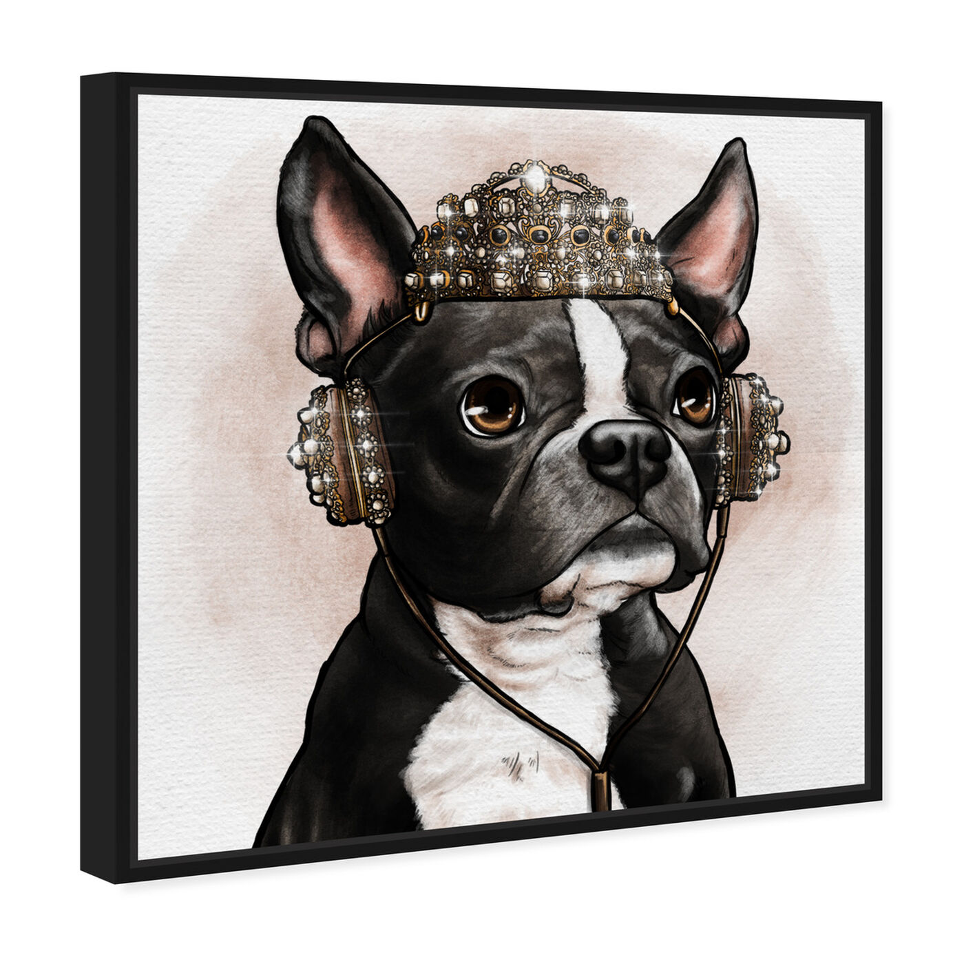 Angled view of Crowned Terrier featuring animals and dogs and puppies art.