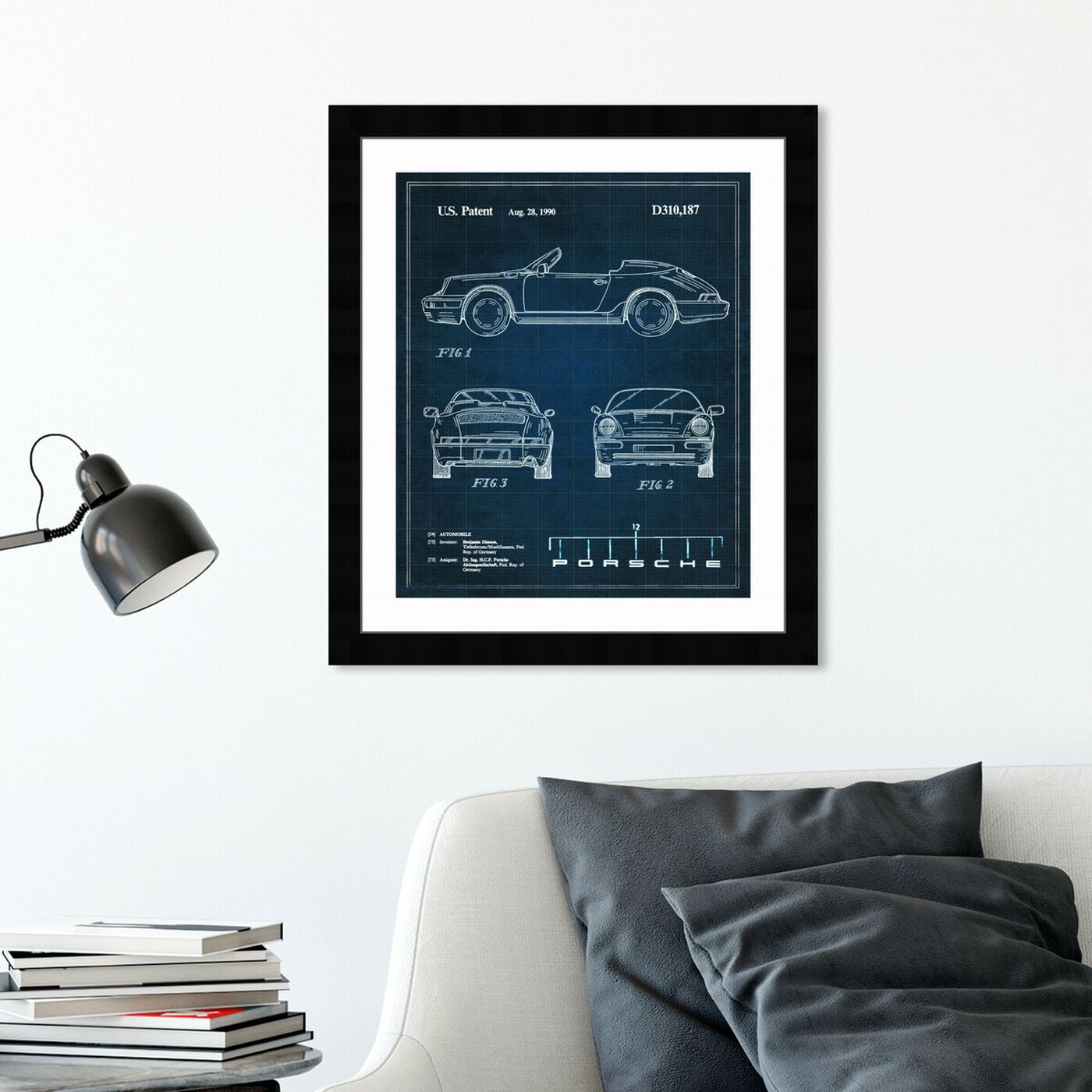 Hanging view of Porsche 911, 1990 II featuring transportation and automobiles art.