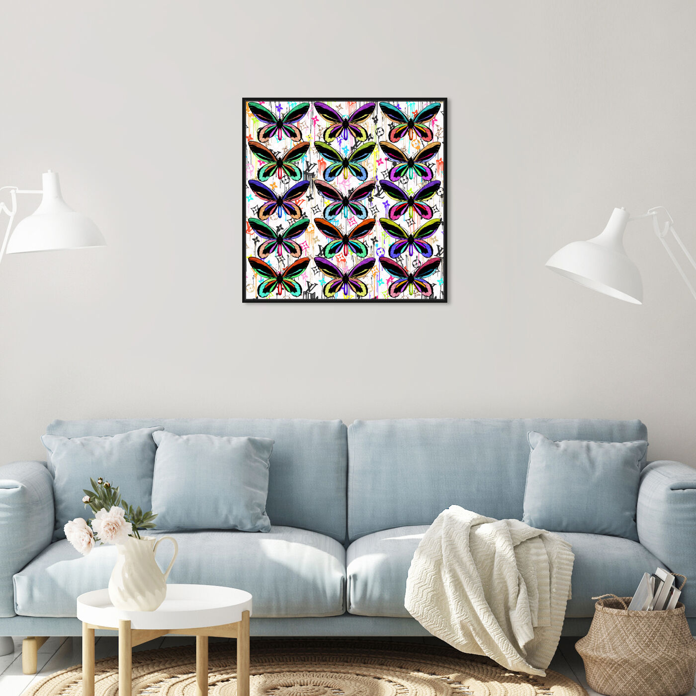 Hanging view of Butterflies Pattern featuring fashion and glam and wings art.