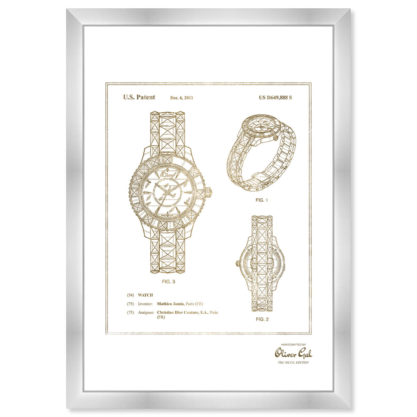 Front view of Dior Watch 2011 Gold featuring fashion and glam and accessories art.