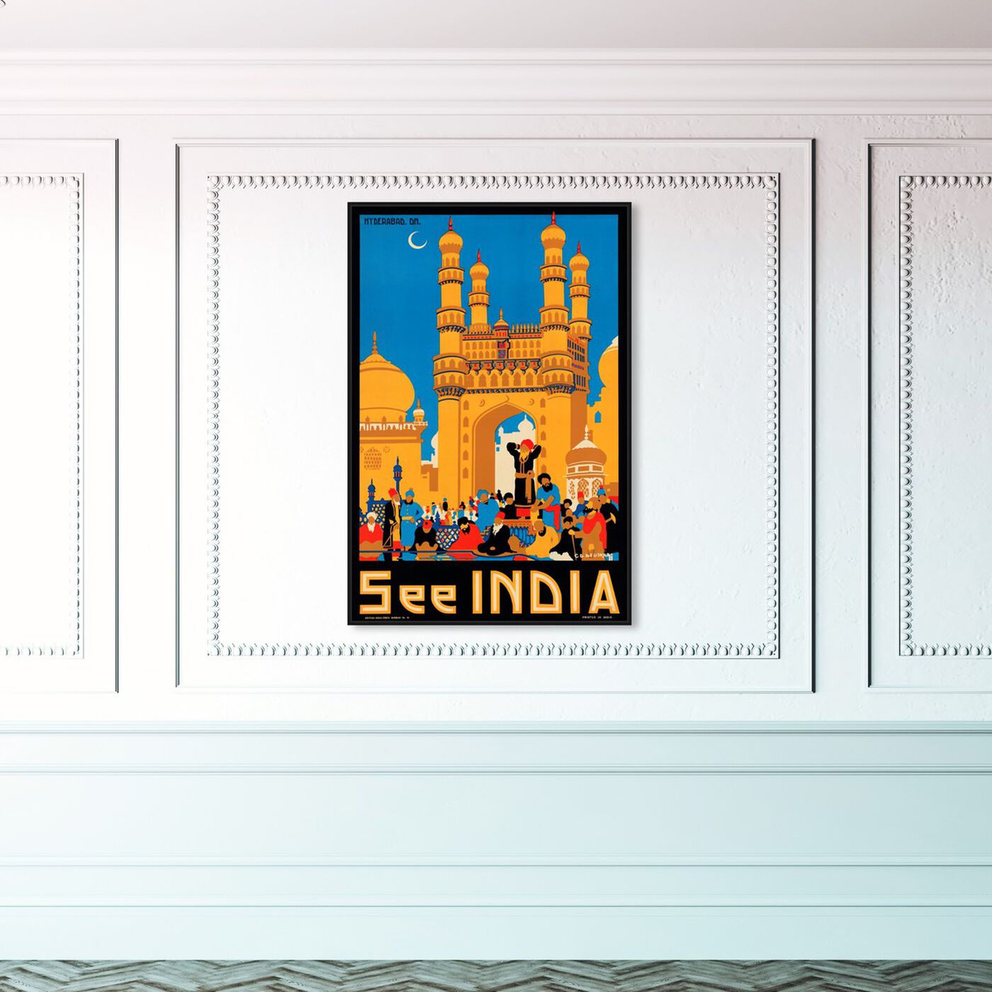 Hanging view of See India featuring world and countries and asian countries art.