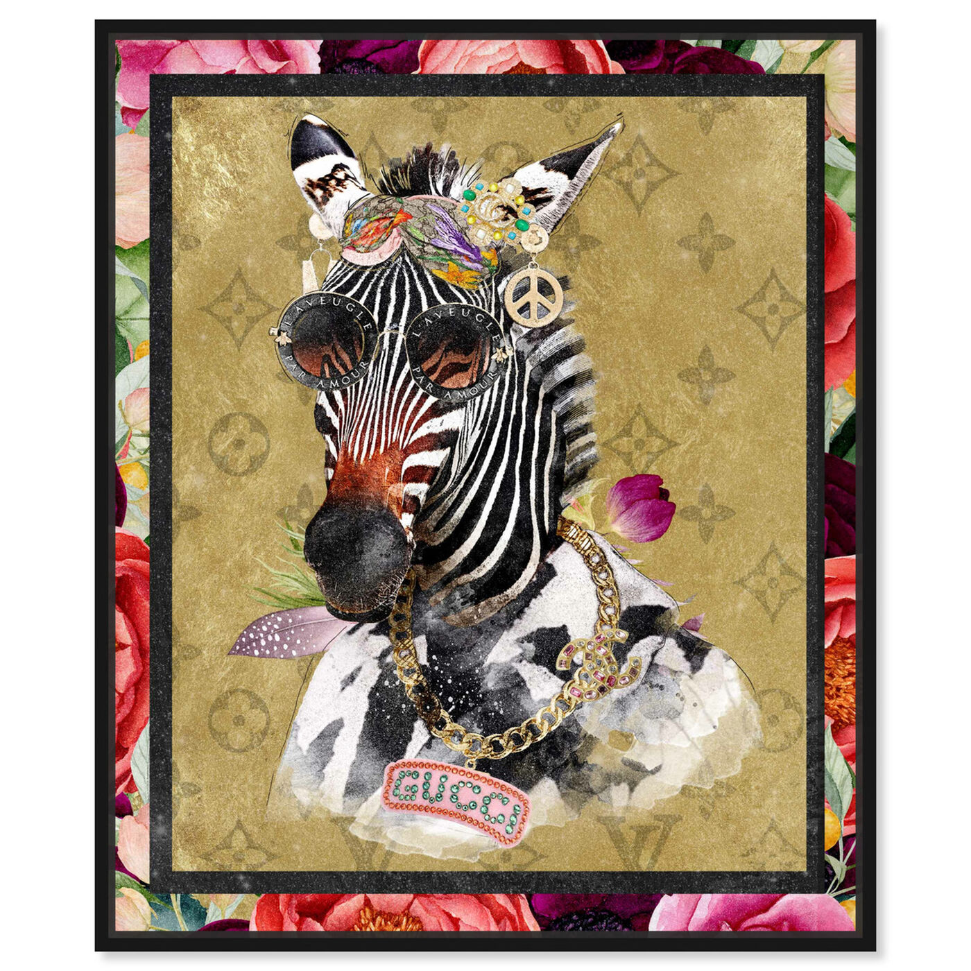 Front view of Luxe Aunt Portrait featuring animals and zoo and wild animals art.