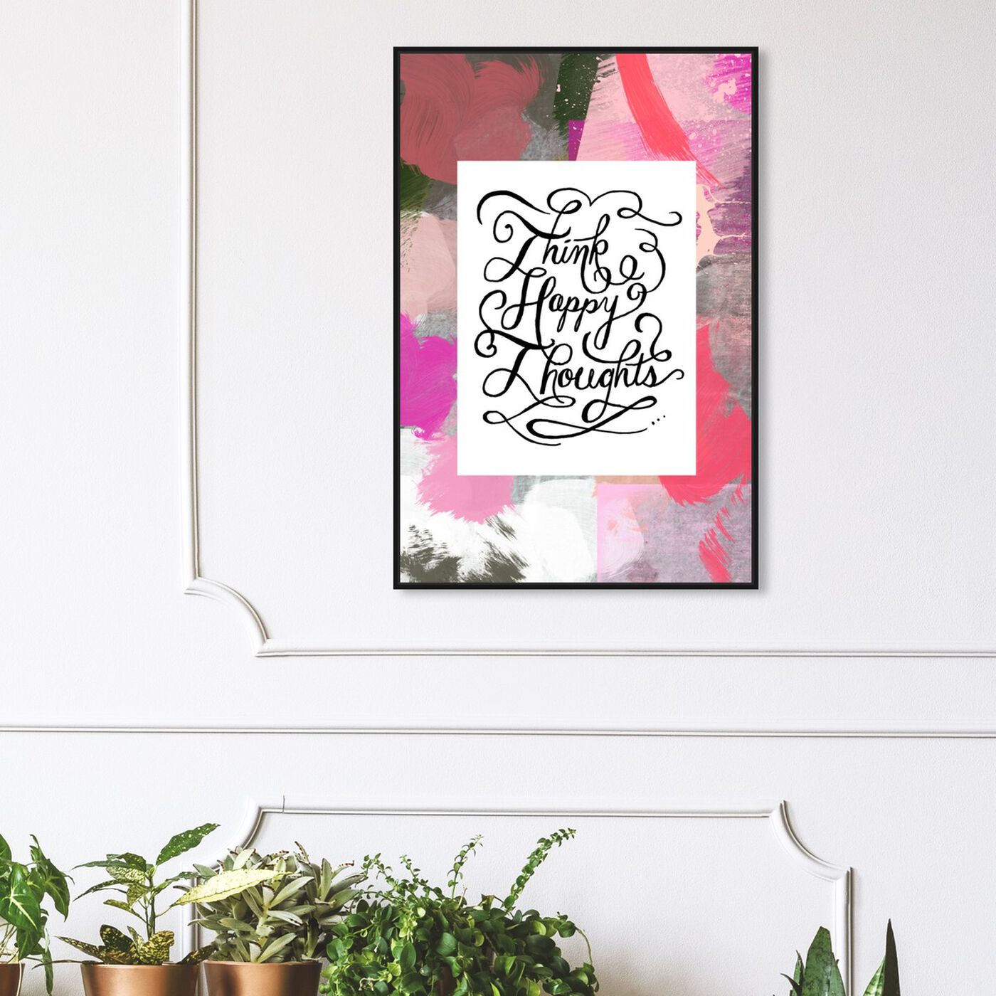 Hanging view of Happy Thoughts II featuring typography and quotes and inspirational quotes and sayings art.