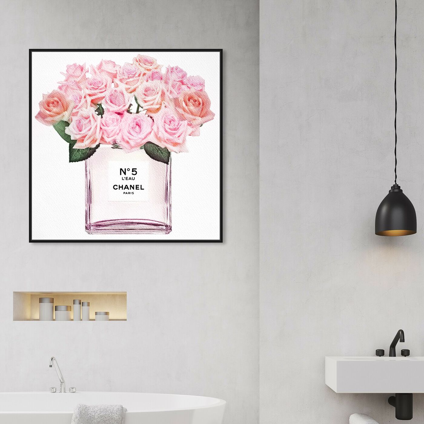 Hanging view of Eau de Rose featuring fashion and glam and perfumes art.