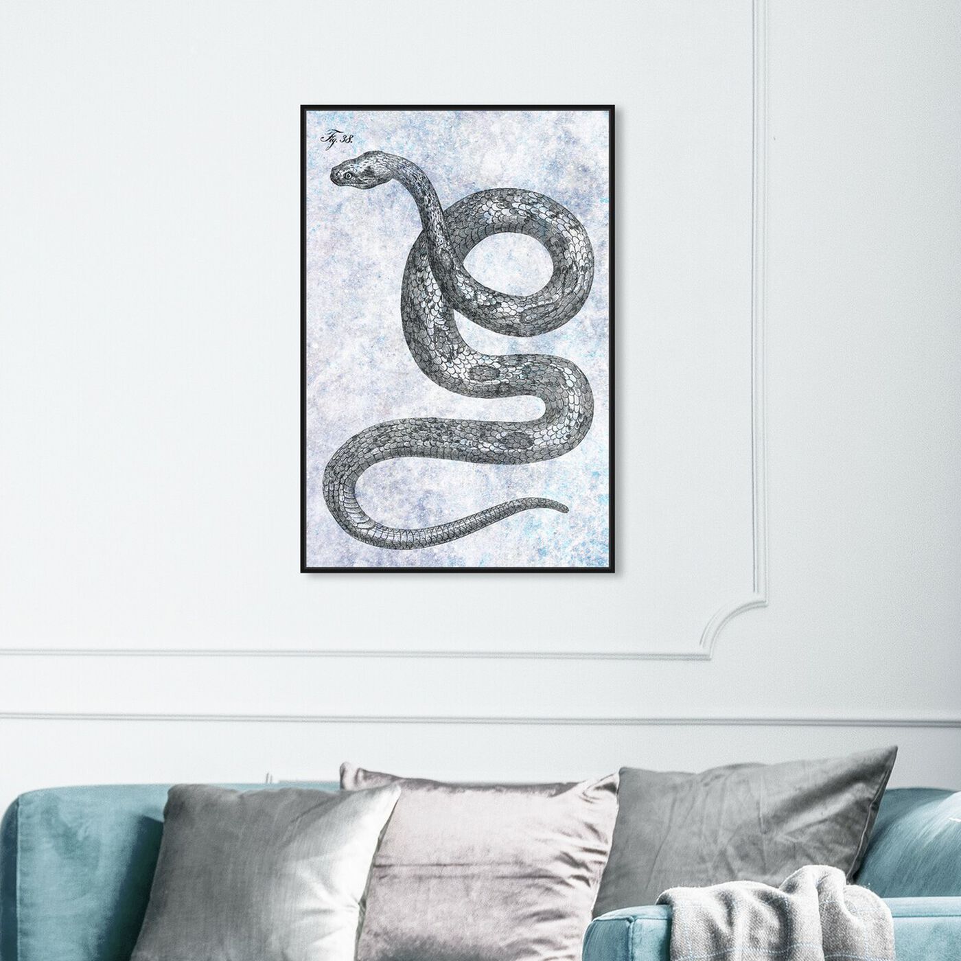 Hanging view of Single Snake featuring animals and zoo and wild animals art.