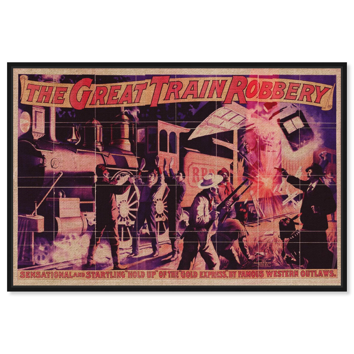 Front view of Great Train Robbery featuring advertising and posters art.