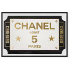 Front view of Ticket Admit One Paris featuring fashion and glam and road signs art. image number null
