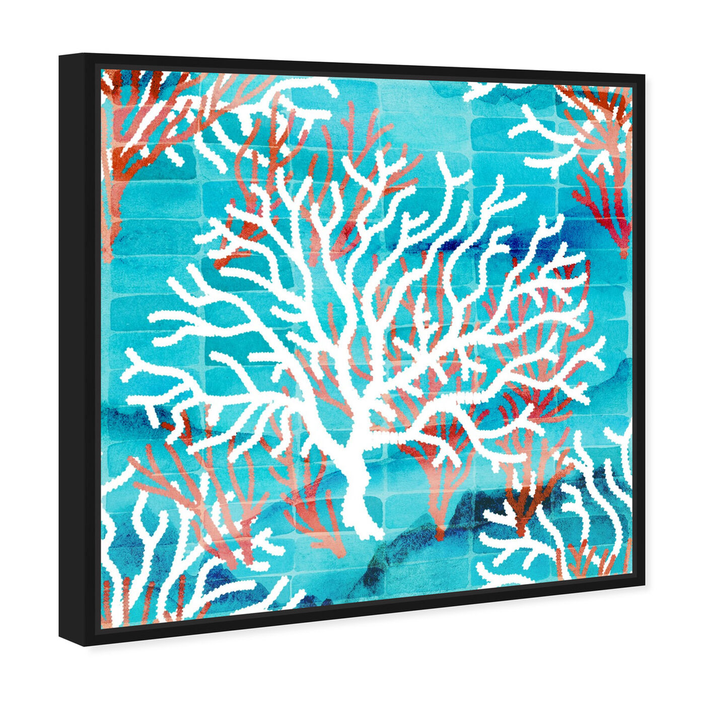 Angled view of Coral Reef featuring nautical and coastal and marine life art.