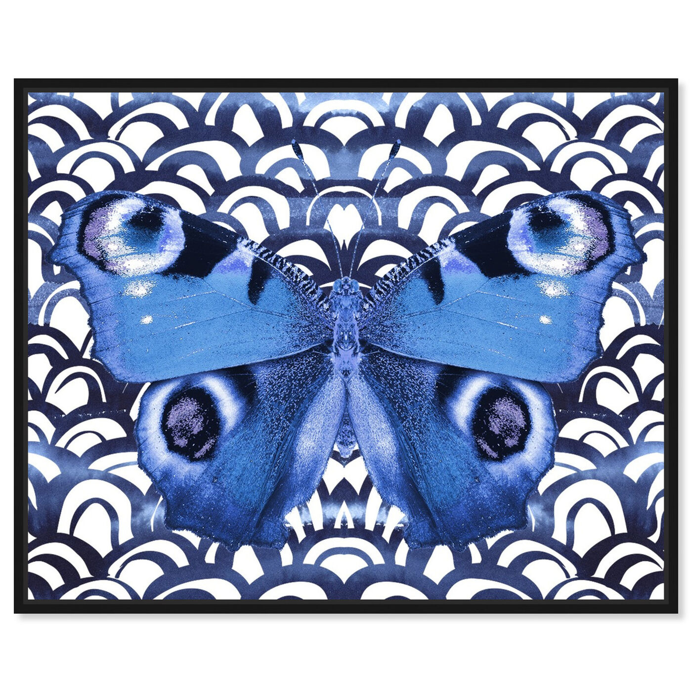 Front view of Butterfly Indigo featuring animals and insects art.