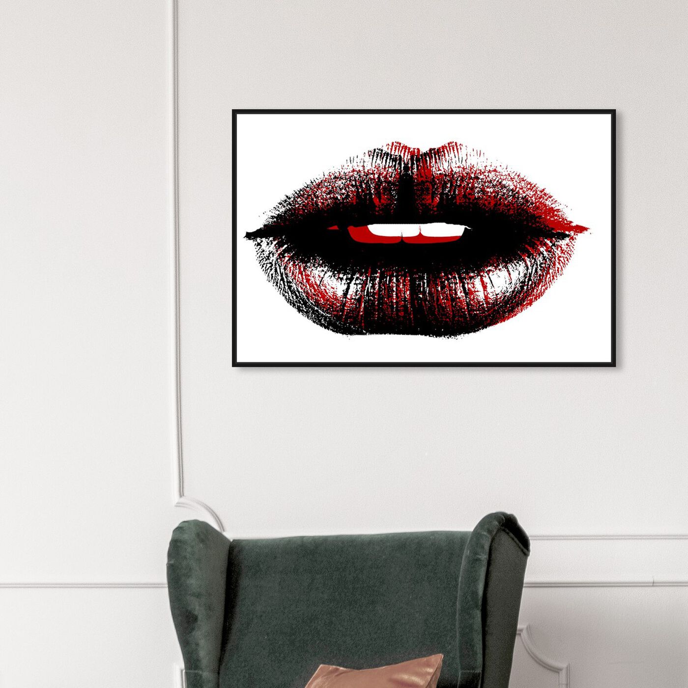Hanging view of Bond Girl Lips featuring fashion and glam and lips art.