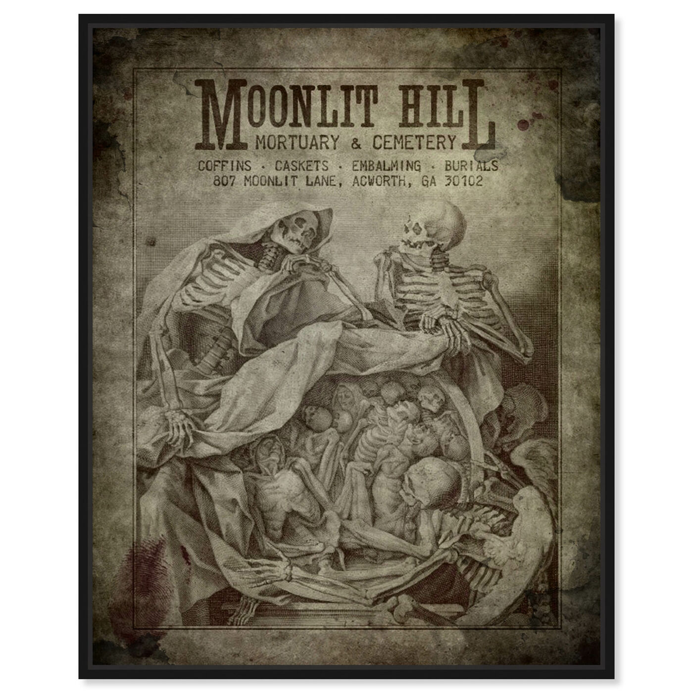 Front view of Moonlit Hill featuring advertising and posters art.