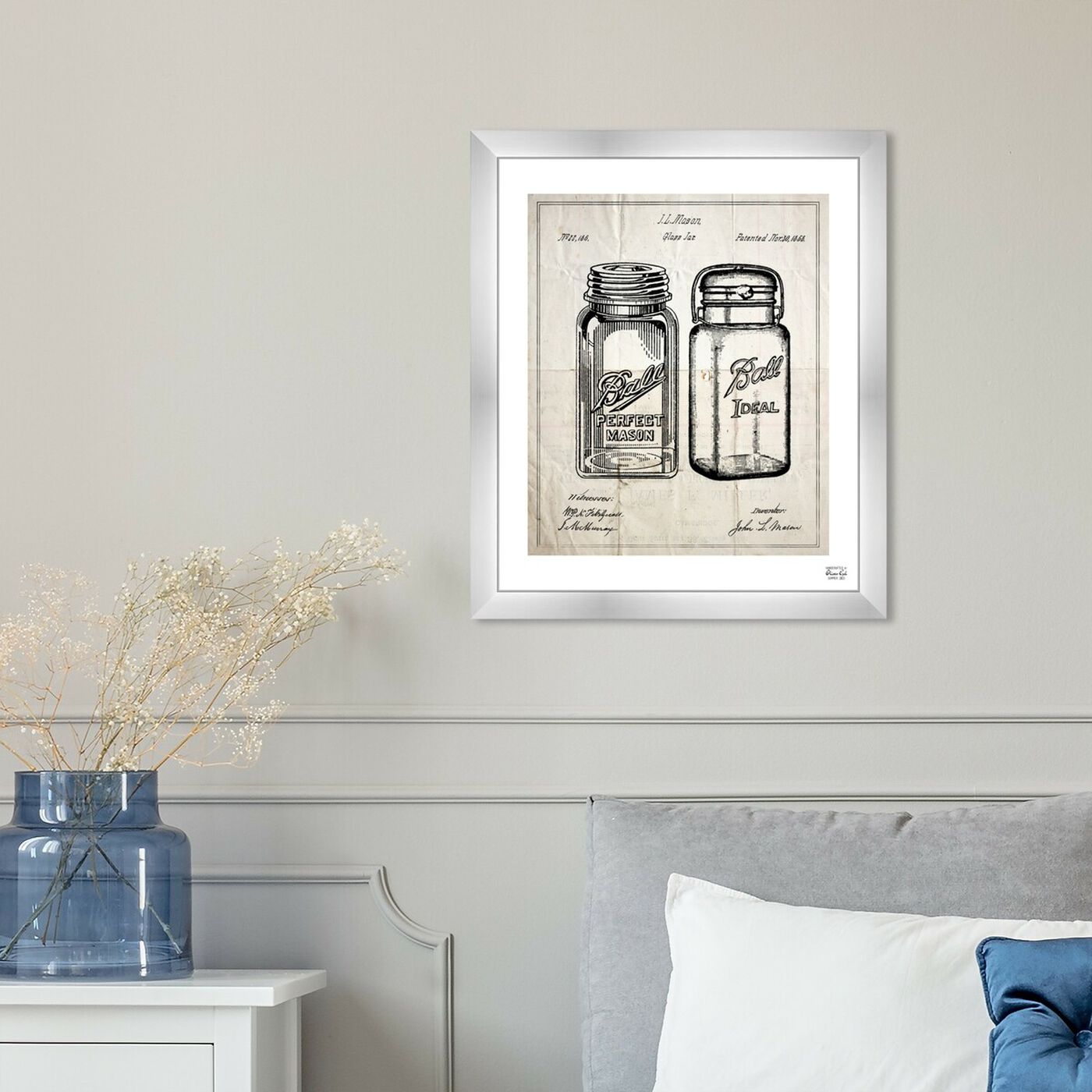 Hanging view of Mason Jar - Adapted 1853 featuring food and cuisine and kitchen art.