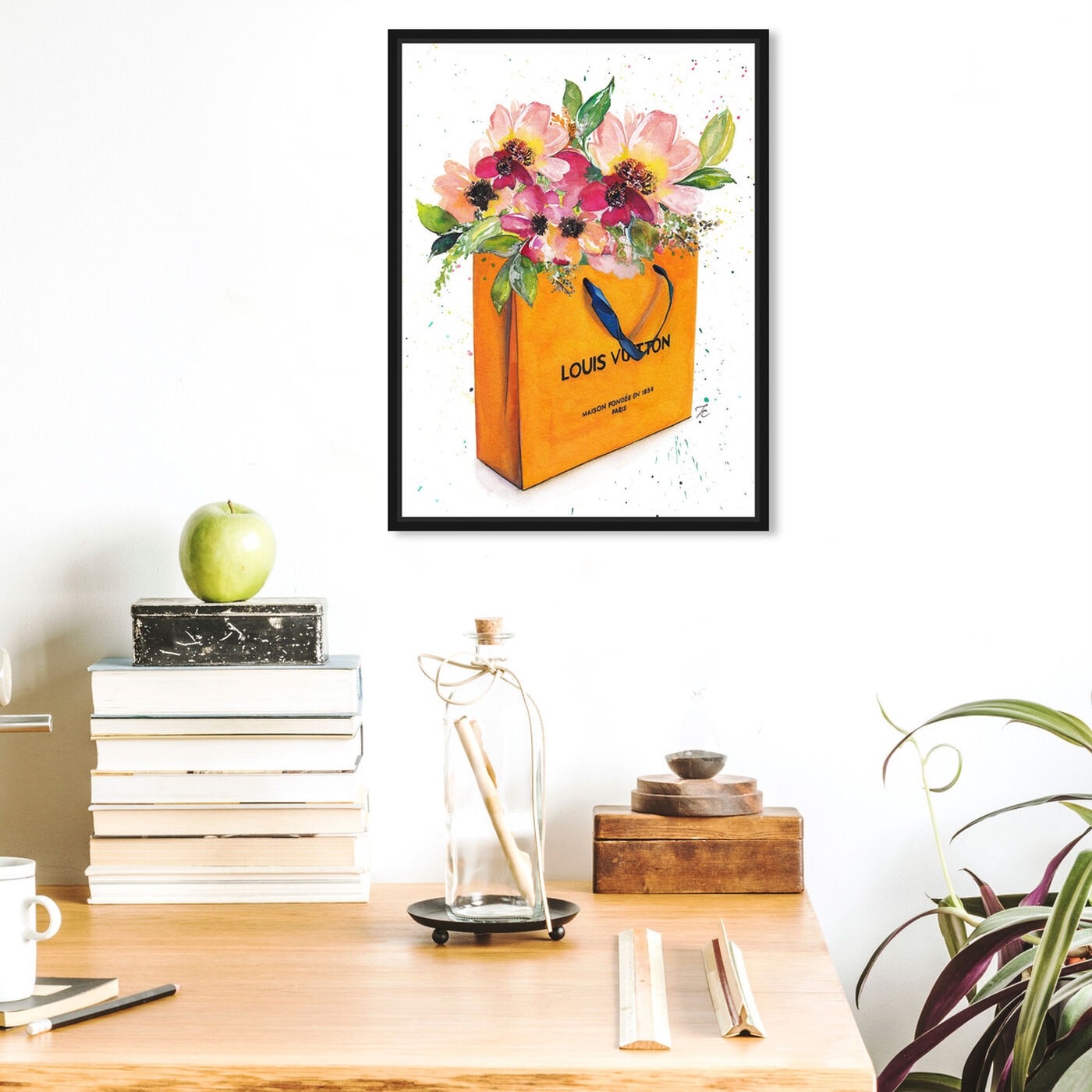 Hanging view of Doll Memories - Orange Shopper featuring fashion and glam and lifestyle art.