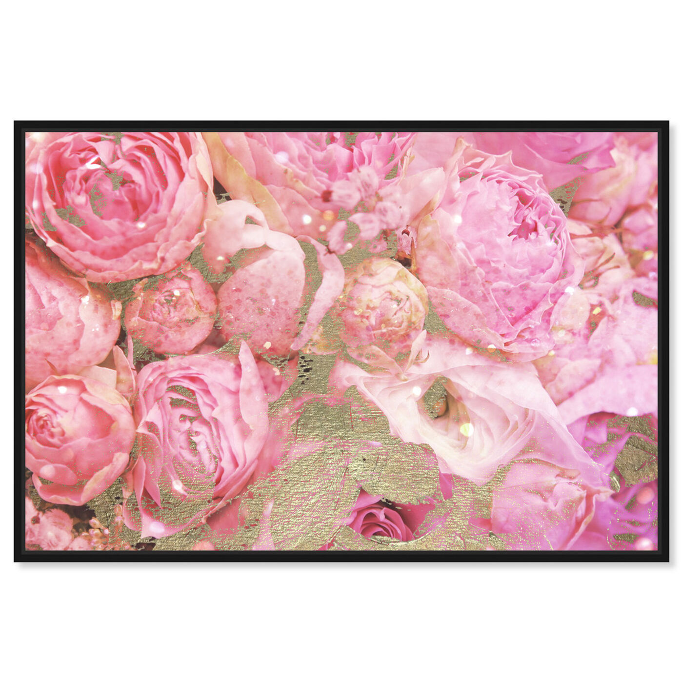 Front view of Roses in Pink featuring floral and botanical and florals art.