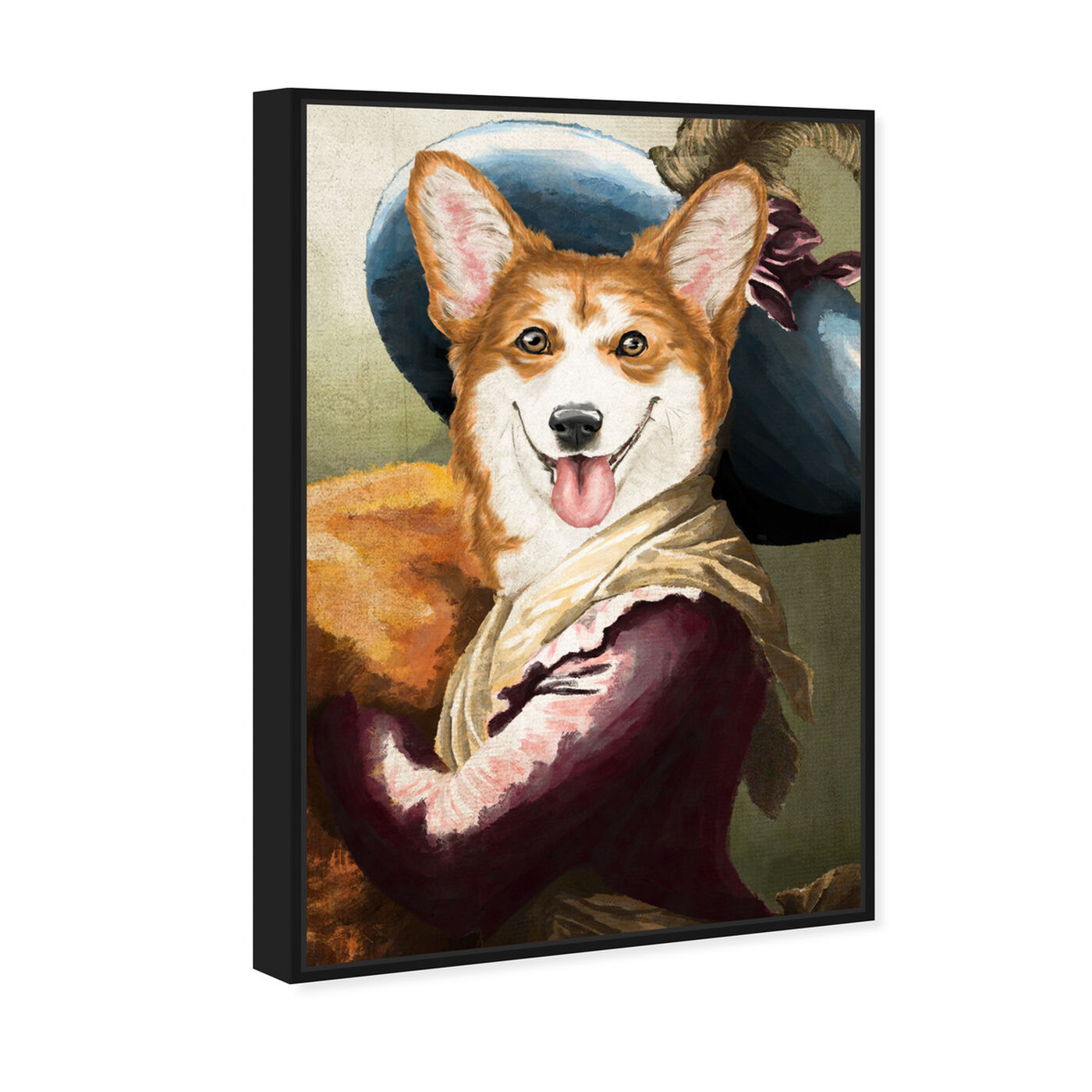 Angled view of Elegant Corgi featuring animals and dogs and puppies art.