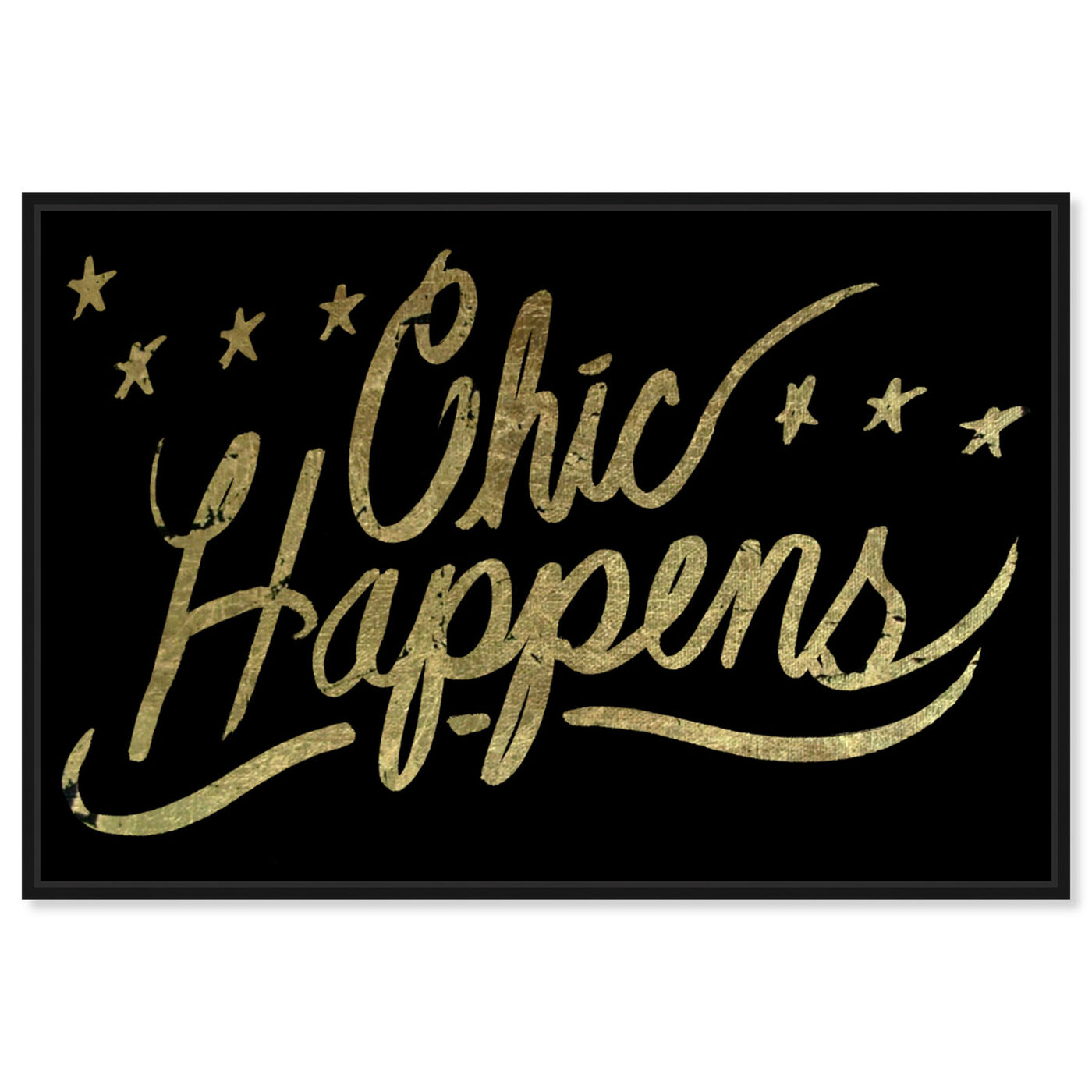 Front view of Chic Happens featuring typography and quotes and fashion quotes and sayings art.