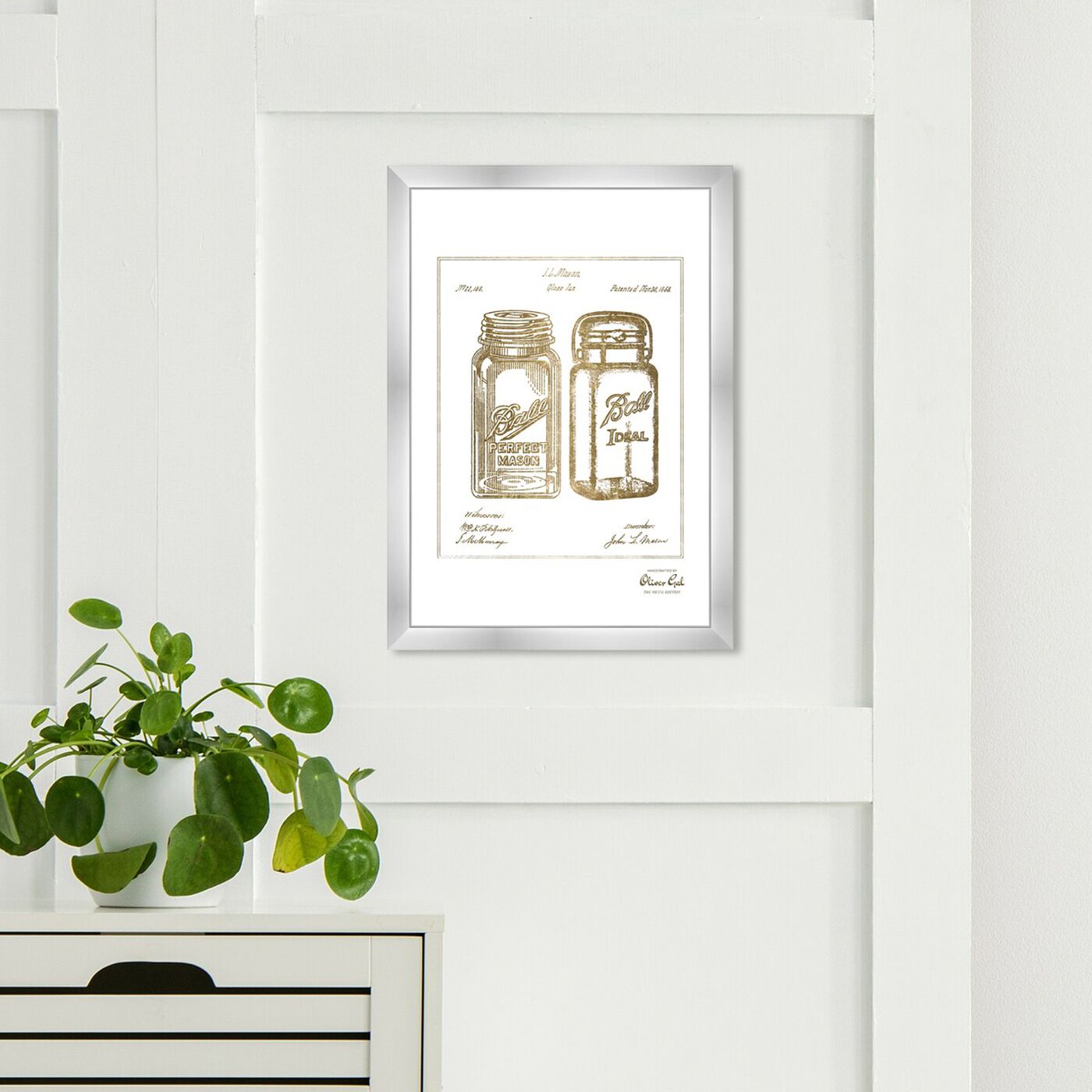 Hanging view of Mason Jar - Adapted 1853 - Noir Gold featuring food and cuisine and kitchen art.
