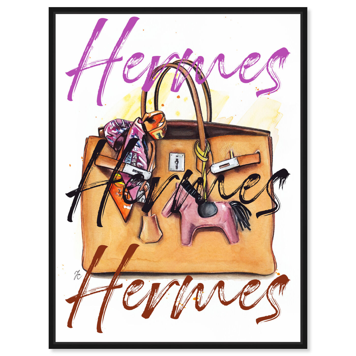 Front view of Doll Memories - Orange Bag II featuring fashion and glam and handbags art.