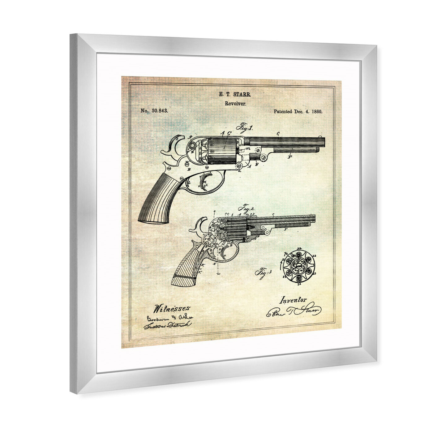 Angled view of Revolver 1860 featuring entertainment and hobbies and machine guns art.