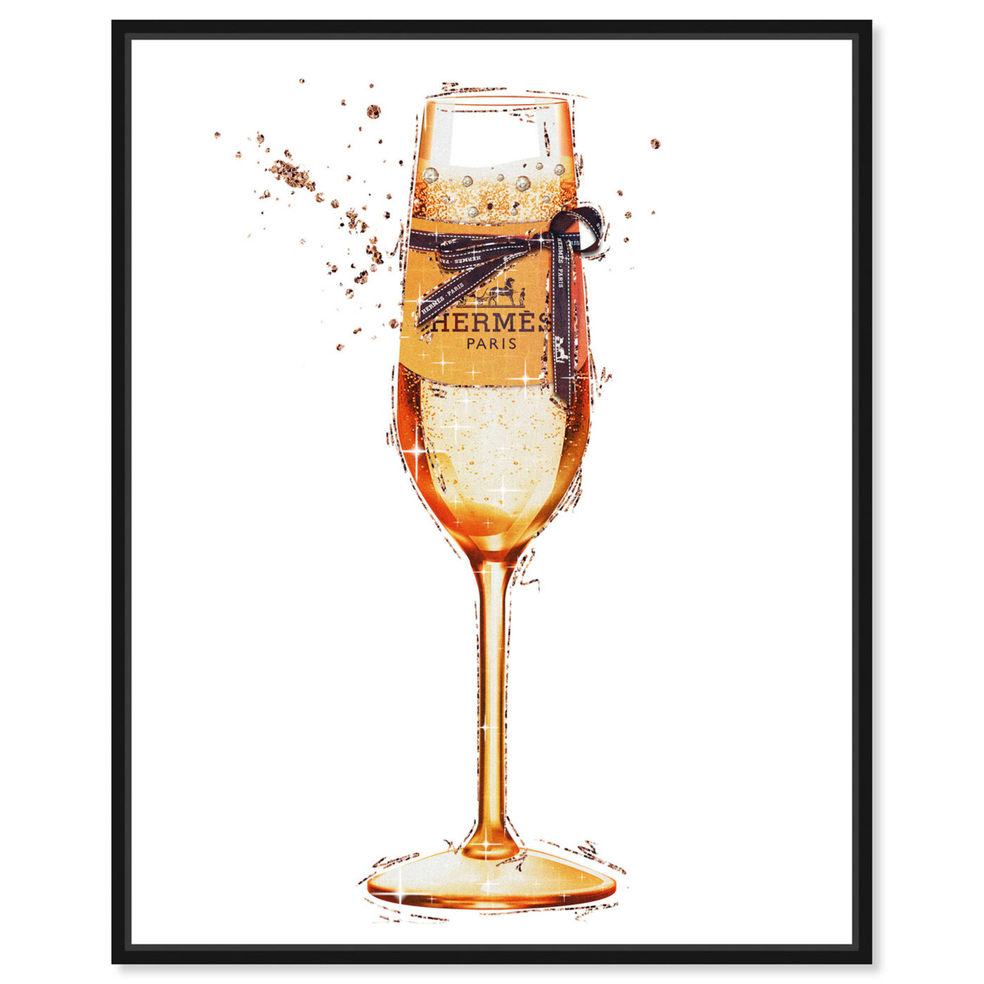 Front view of The Orange Toast featuring drinks and spirits and champagne art.