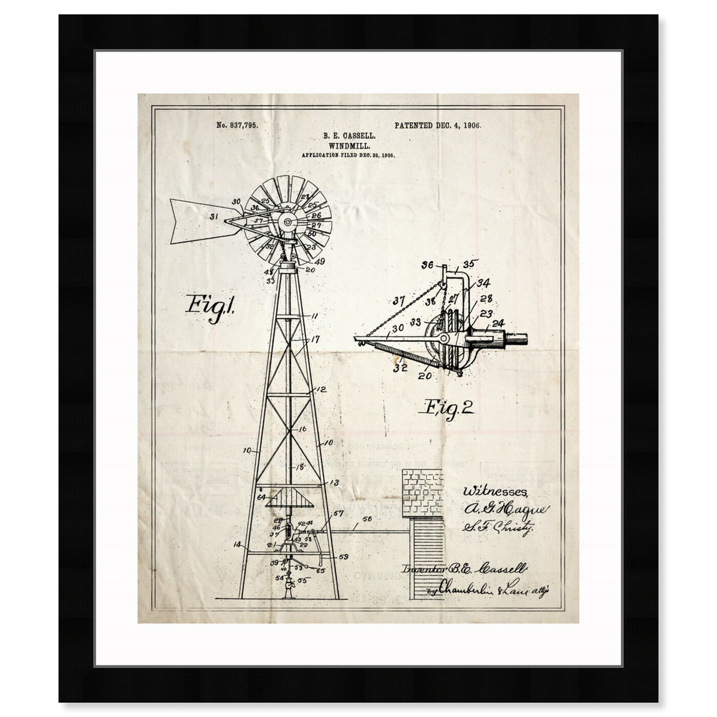 Front view of Windmill 1906 featuring architecture and buildings and structures art.