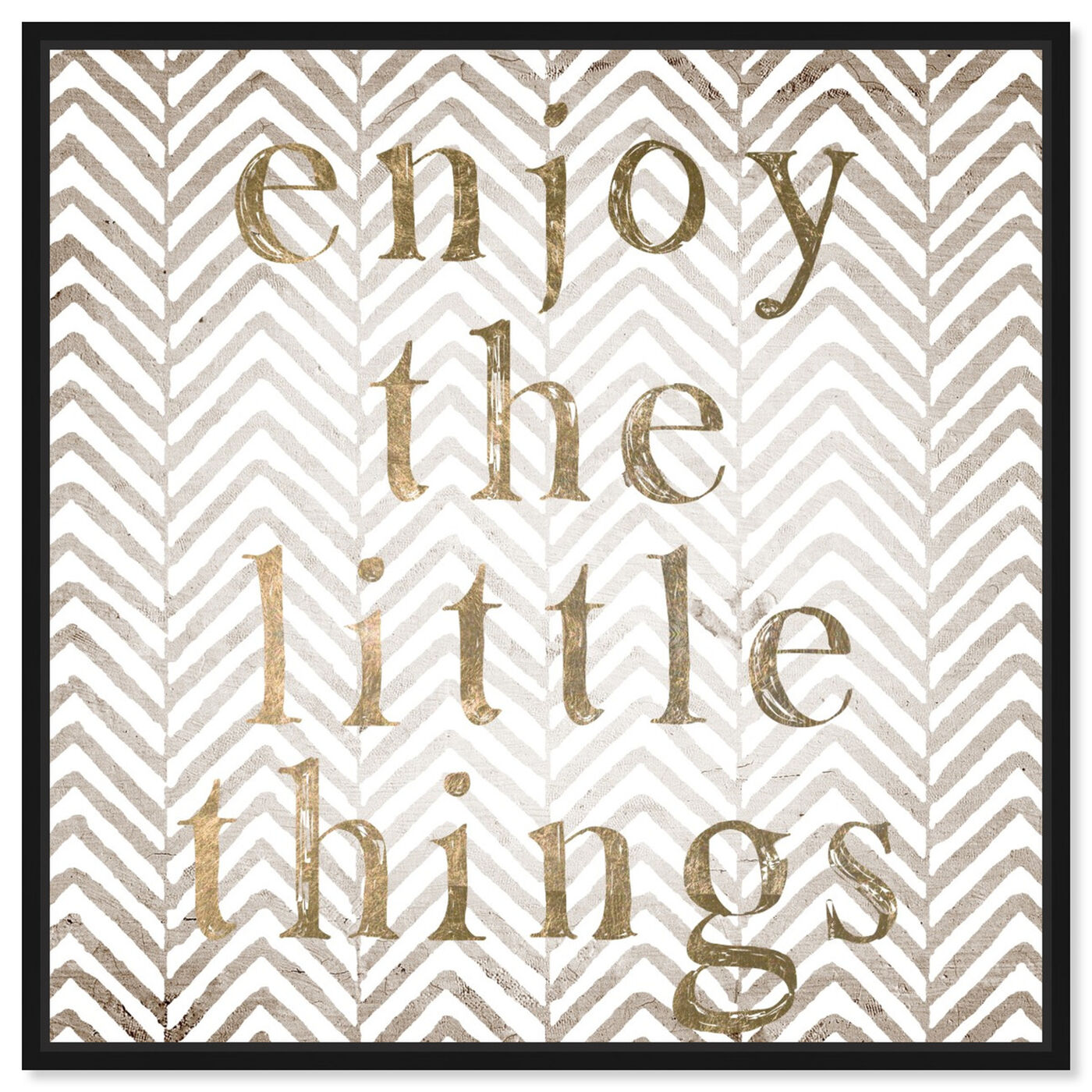Front view of Enjoy The Little Things - Tan featuring typography and quotes and inspirational quotes and sayings art.