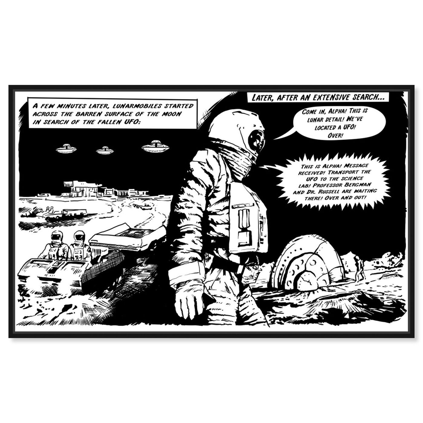 Front view of On The Moon featuring advertising and comics art.
