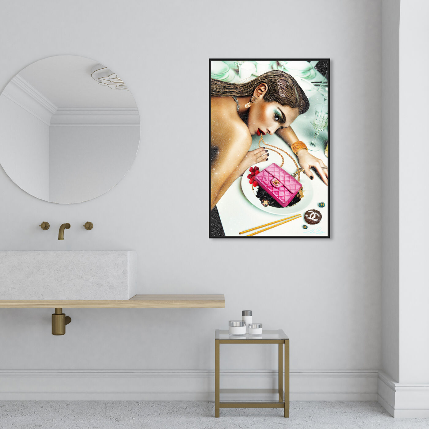 Hanging view of You Are What You Eat featuring fashion and glam and portraits art.