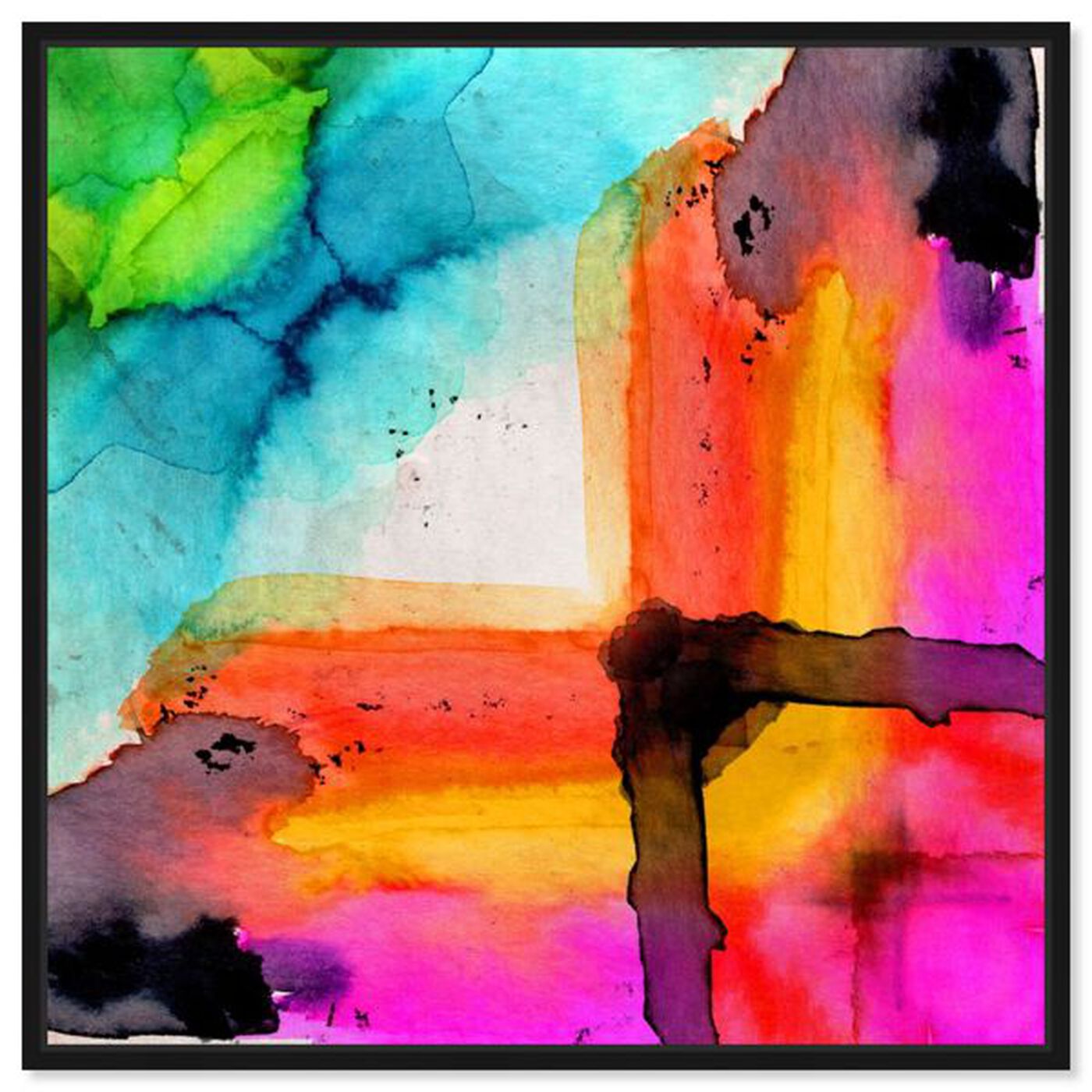 Front view of Composition Number VI featuring abstract and watercolor art.