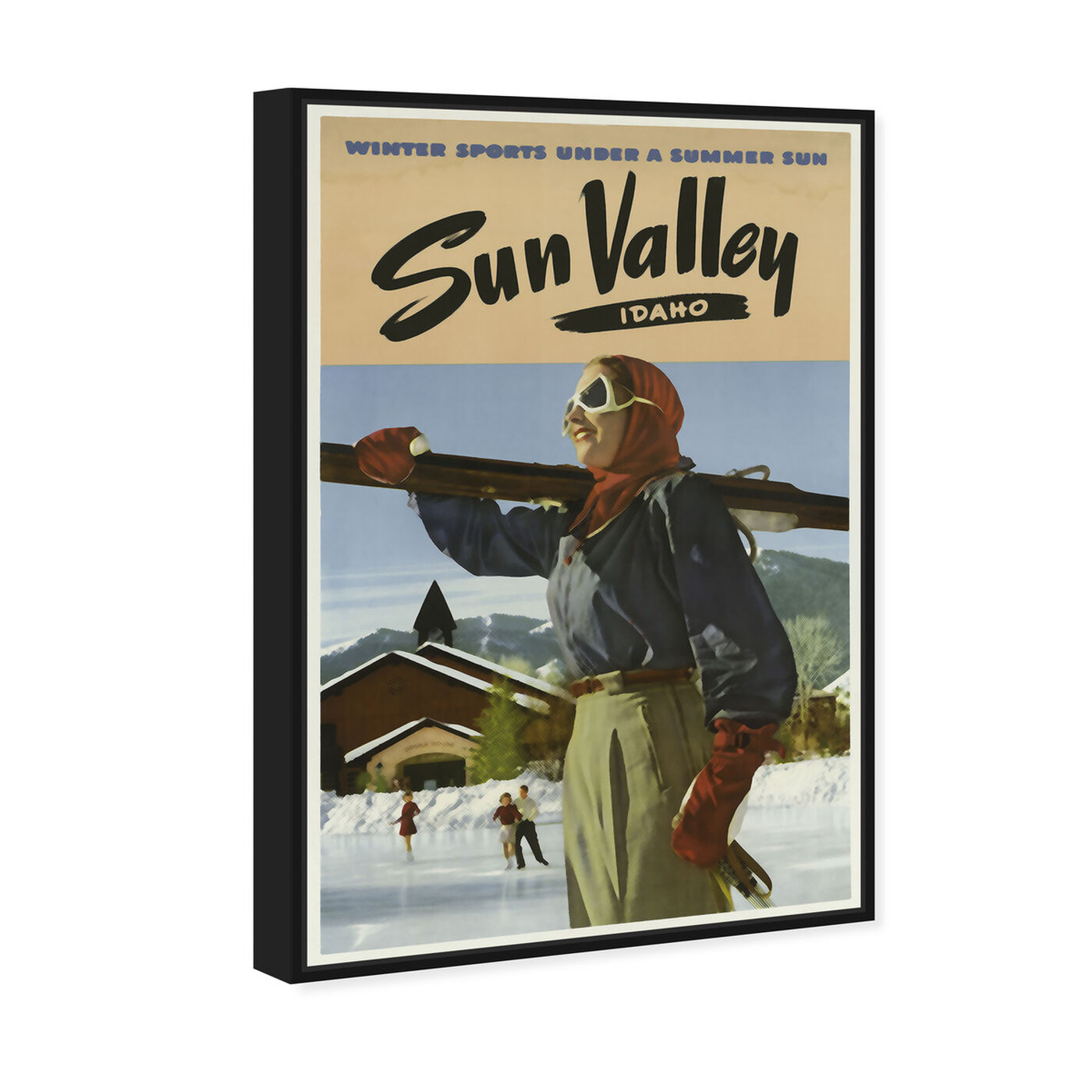 Angled view of Sun Valley featuring sports and teams and skiing art.