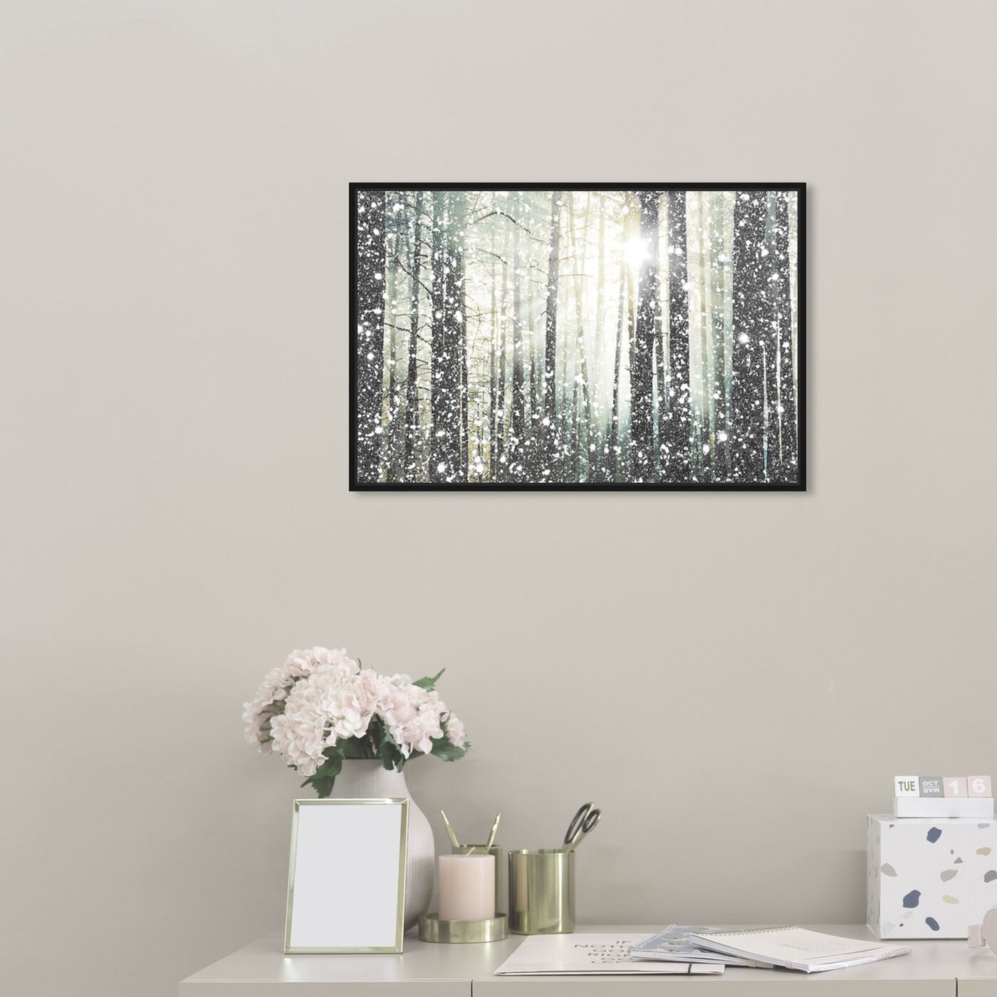 Hanging view of Magical Forest SILVER featuring nature and landscape and forest landscapes art.
