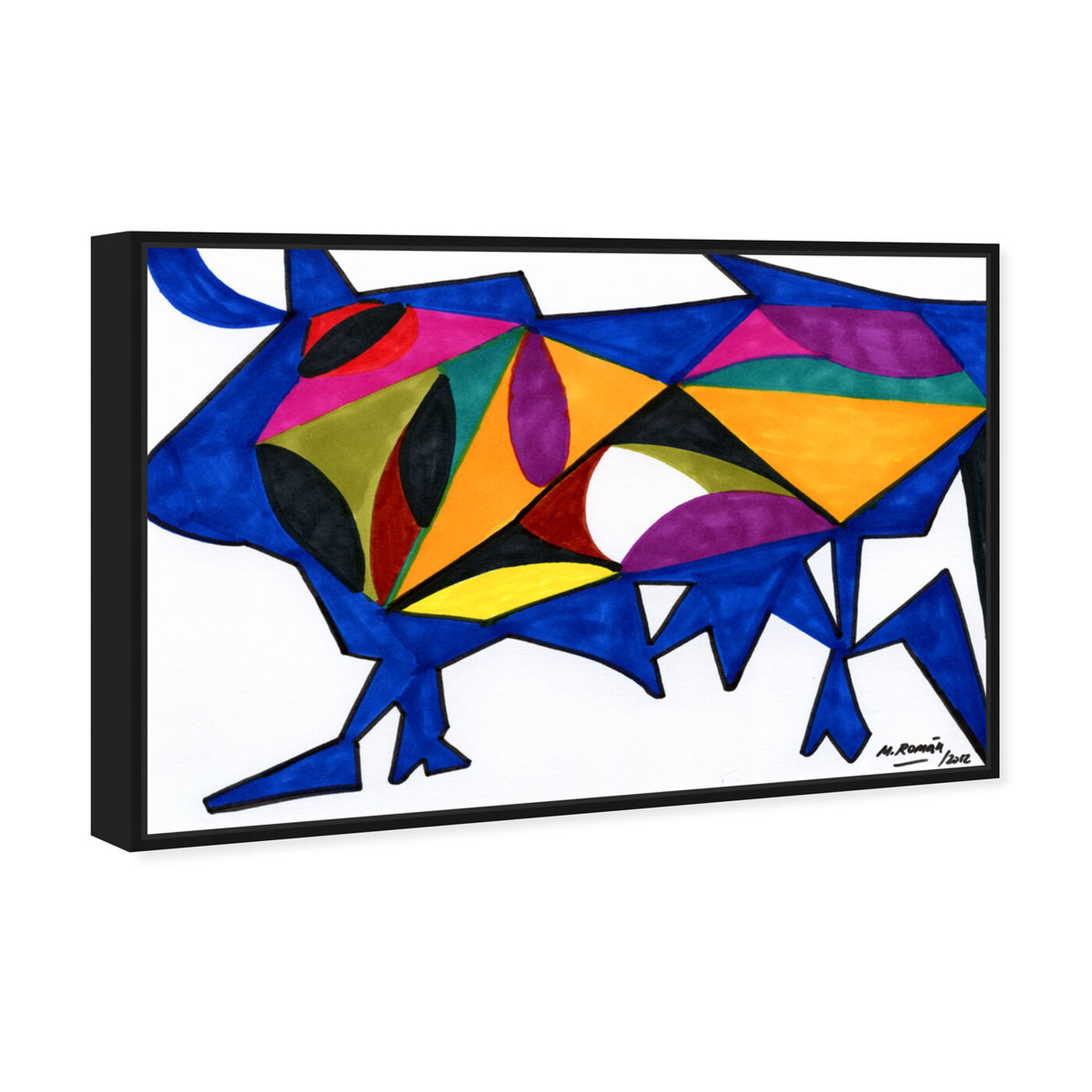 Angled view of Bull Sunrise featuring abstract and shapes art.